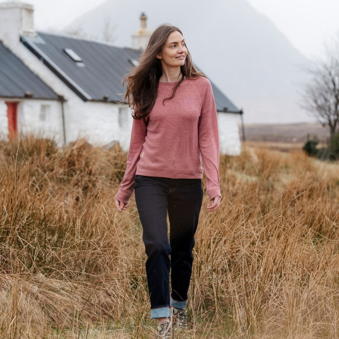 Merino Wool Colour block raglan top