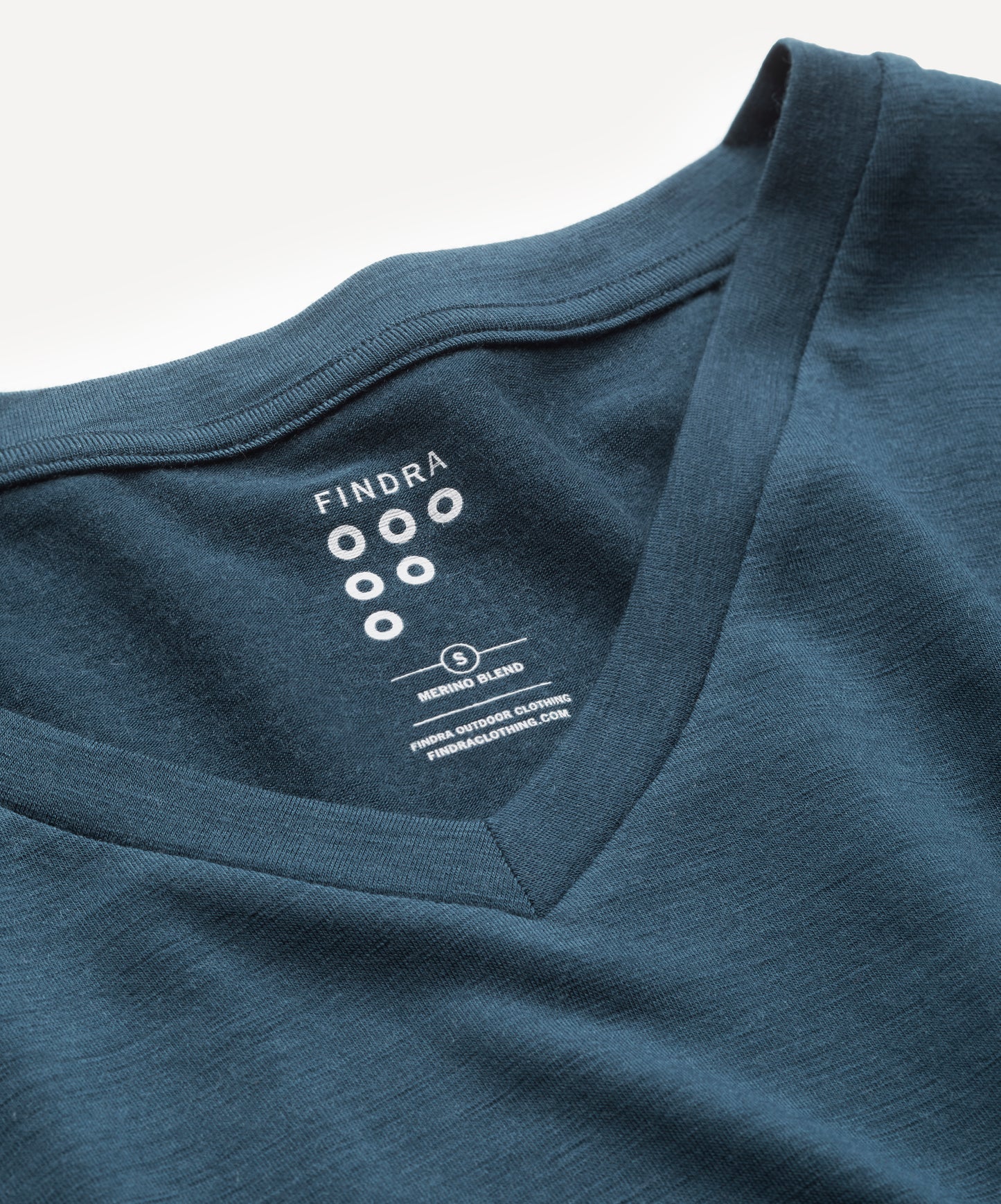 Merino Lightweight T shirt with V Neck in indigo blue