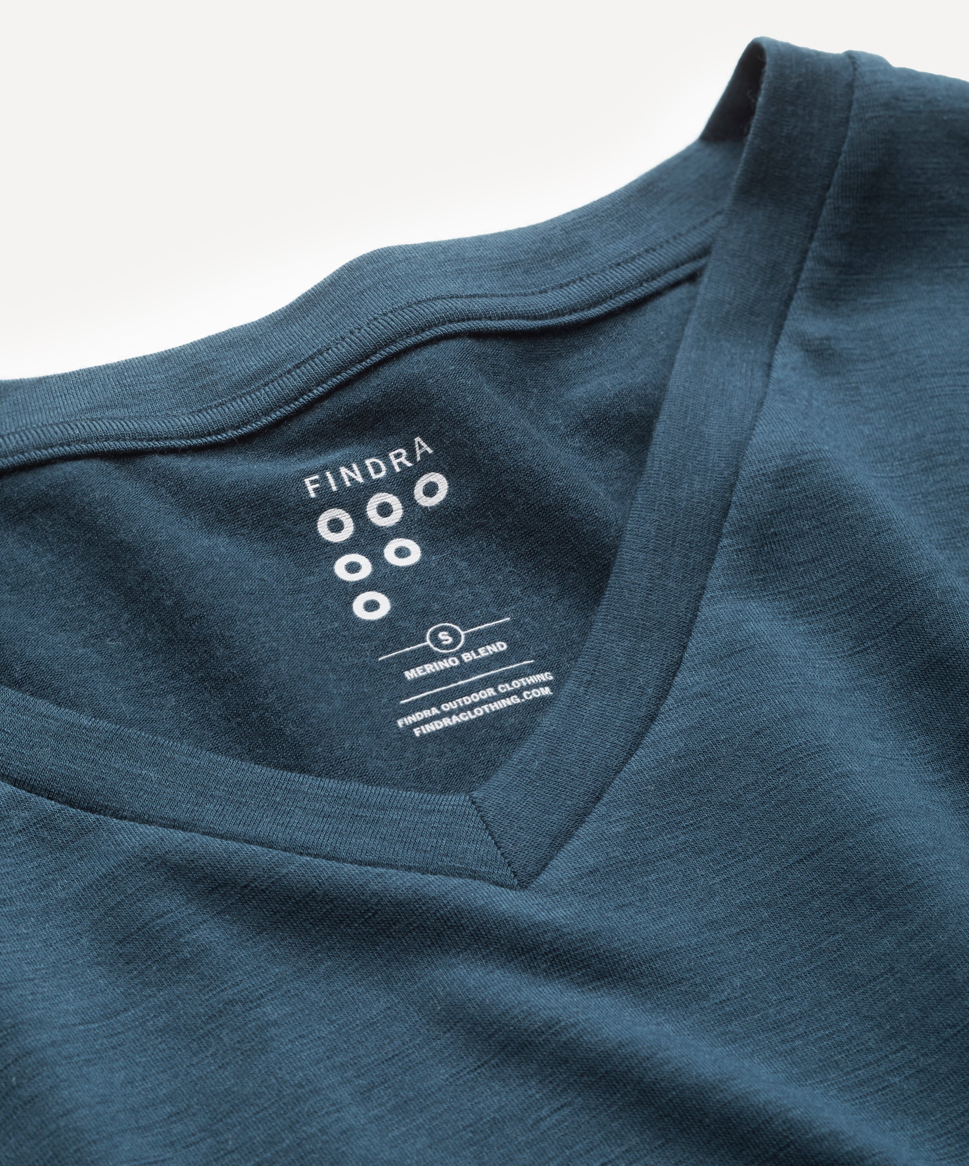 Merino Lightweight T shirt with V Neck in indigo blue