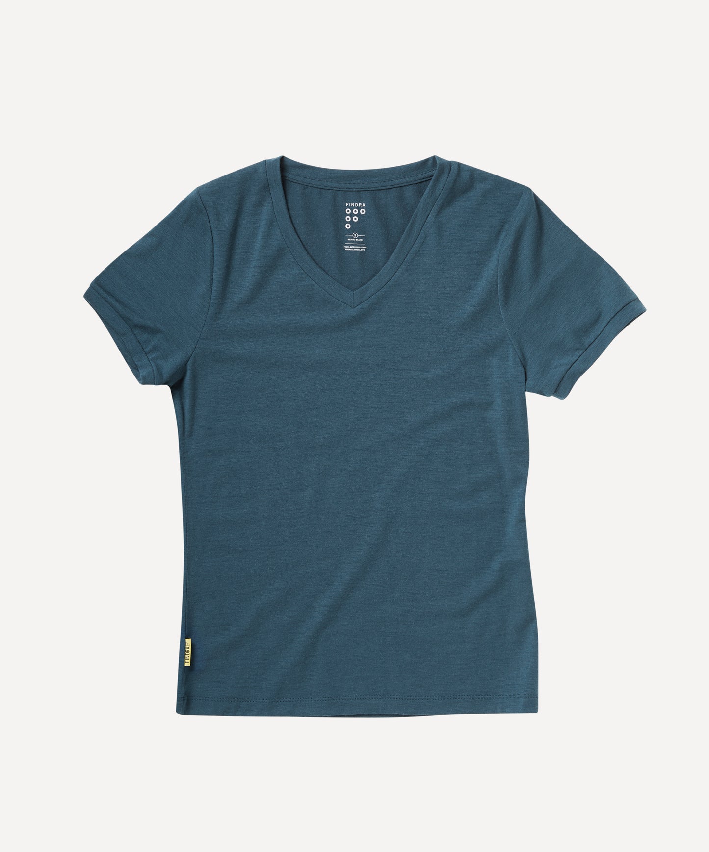 Merino Lightweight T shirt with V Neck in indigo blue