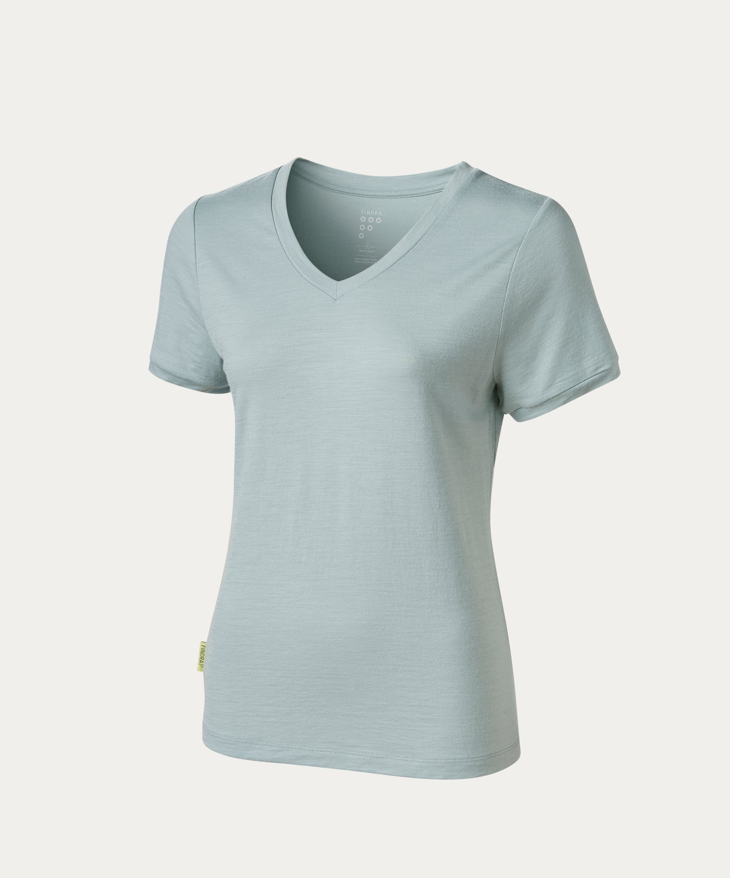 Merino Lightweight T shirt with V Neck in pale blue