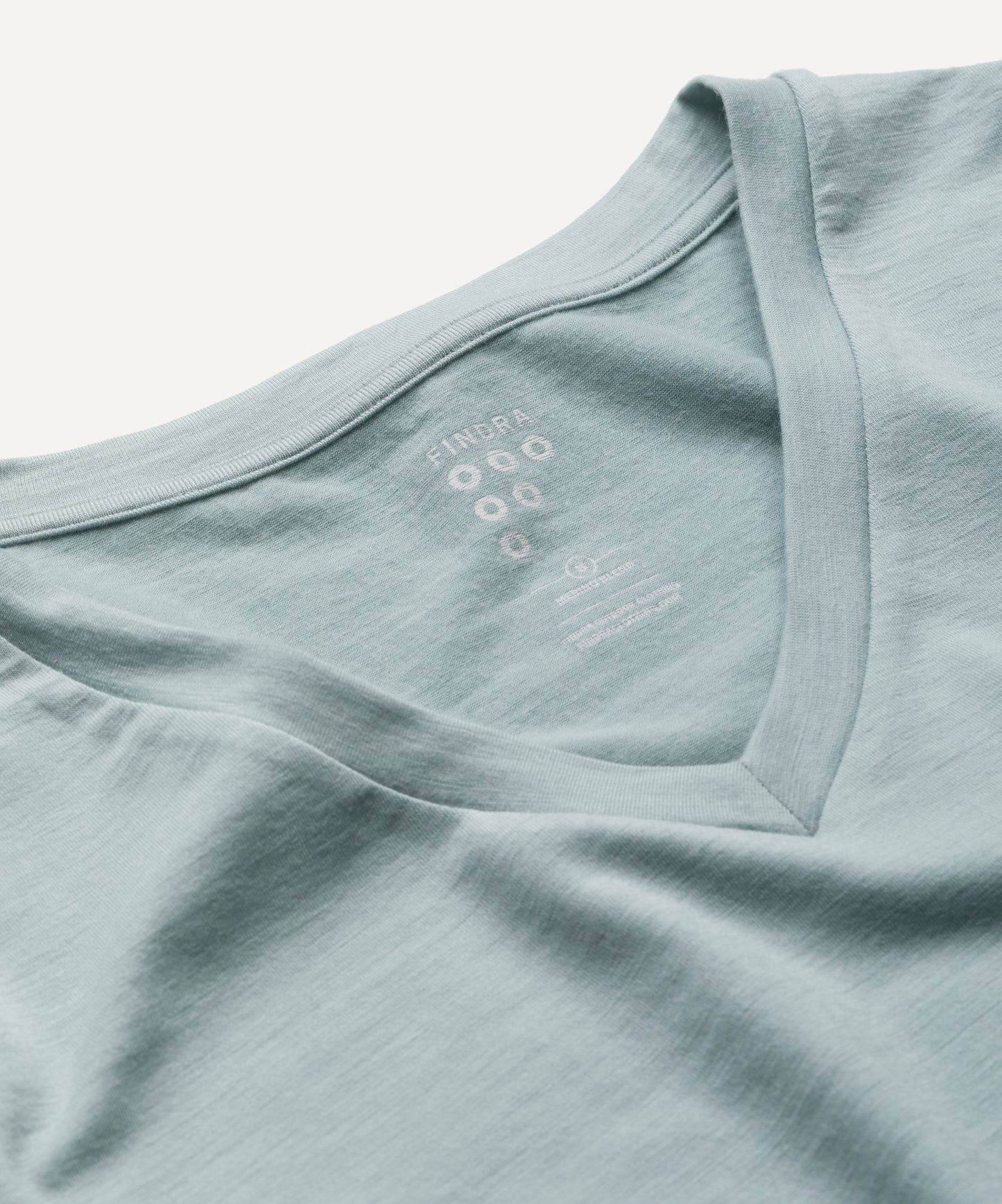Merino Lightweight T shirt with V Neck in pale blue