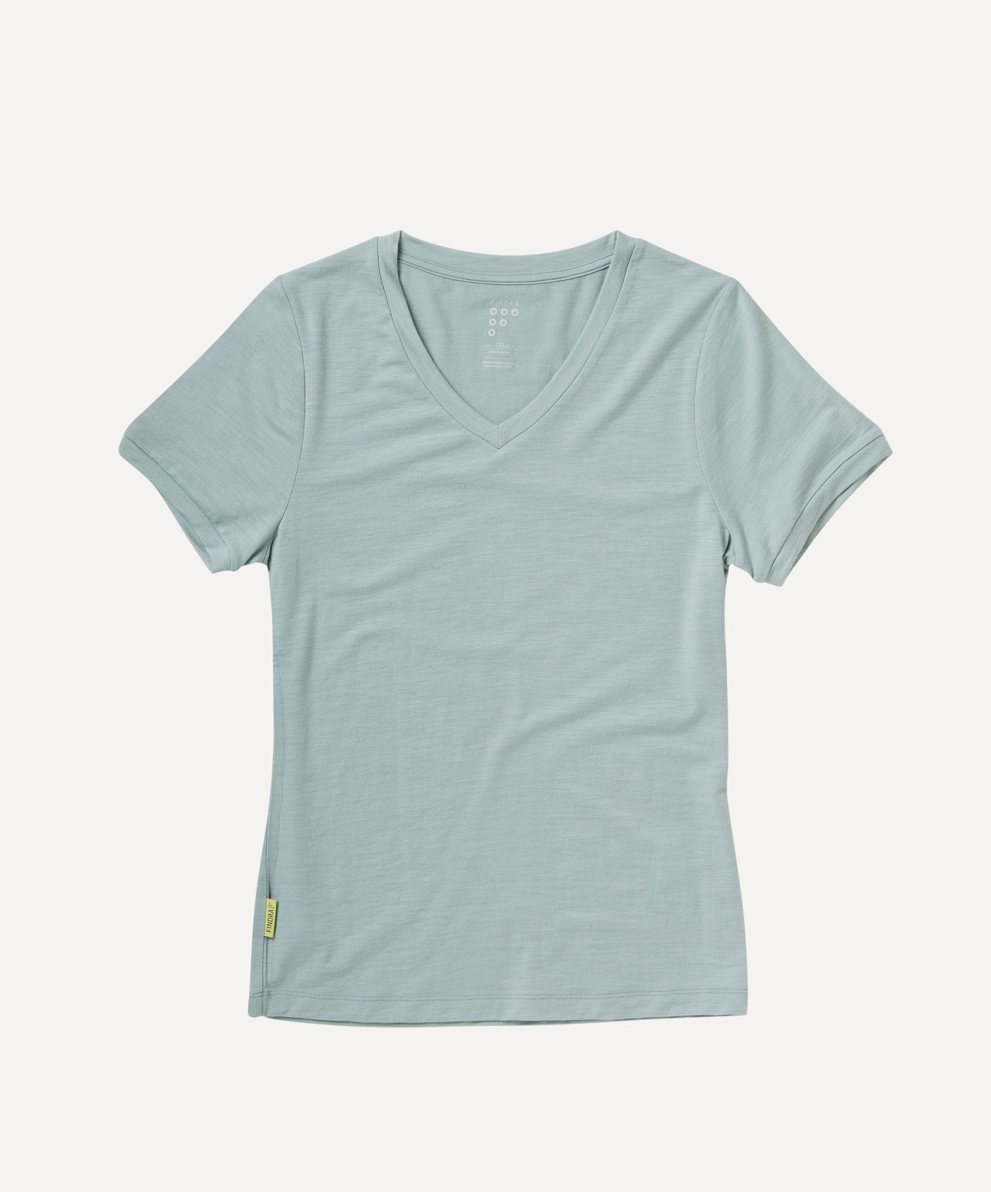 Merino Lightweight T shirt with V Neck in pale blue