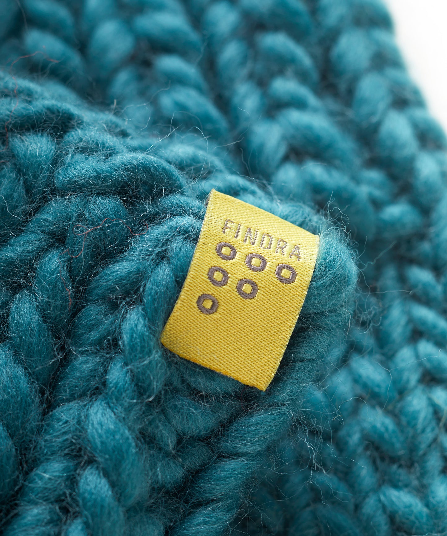 FINDRA Pawkies Hand Knitted Merino Mittens Duck Egg Label