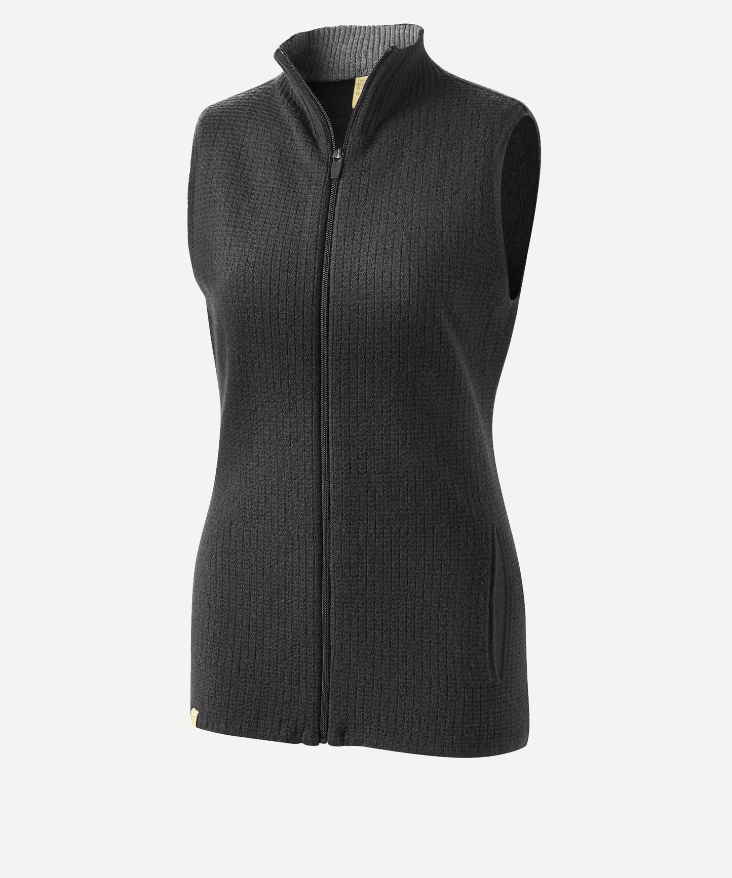 FINDRA Barra Merino Waffle Gilet Charcoal Womens