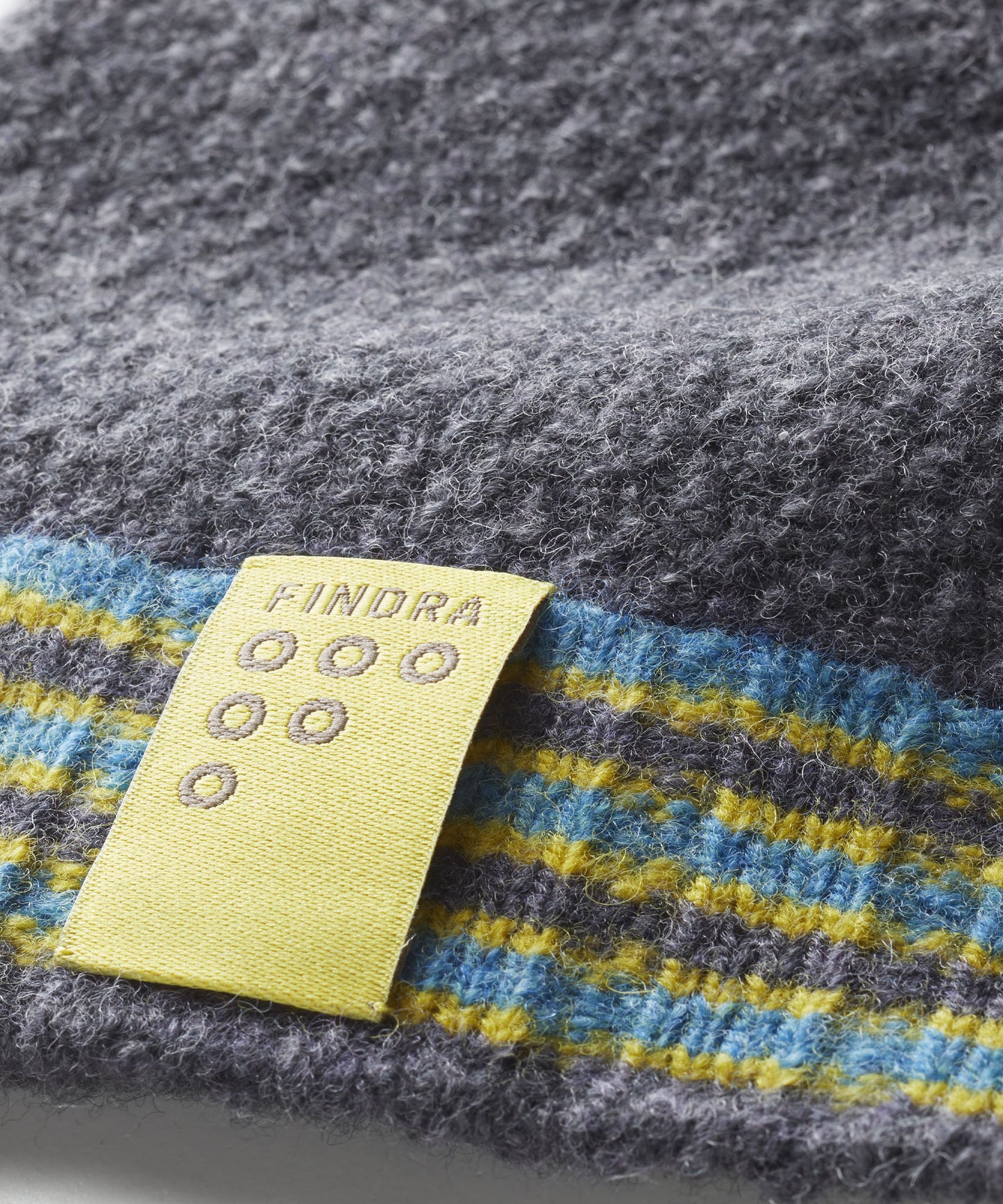 FINDRA Betty Lambswool Merino Beanie Charcoal Hem