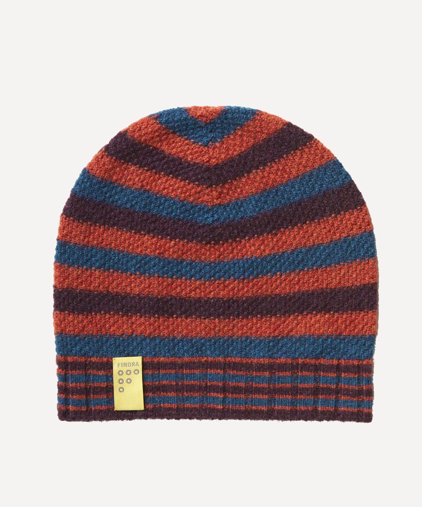 FINDRA Betty Stripe Lambswool Beanie Black Grape