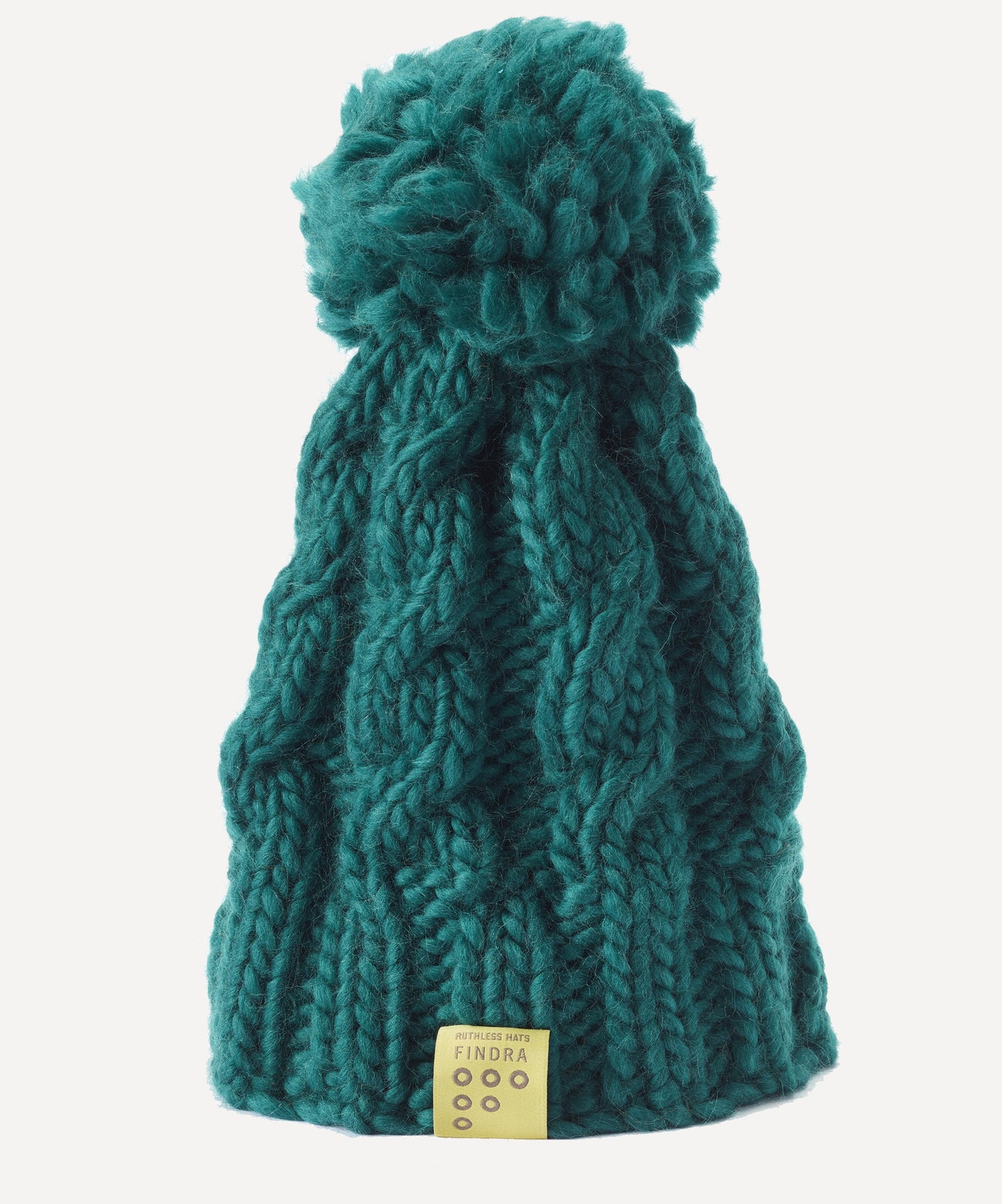 FINDRA Merino Cable Knit Bobble Hat Mallard