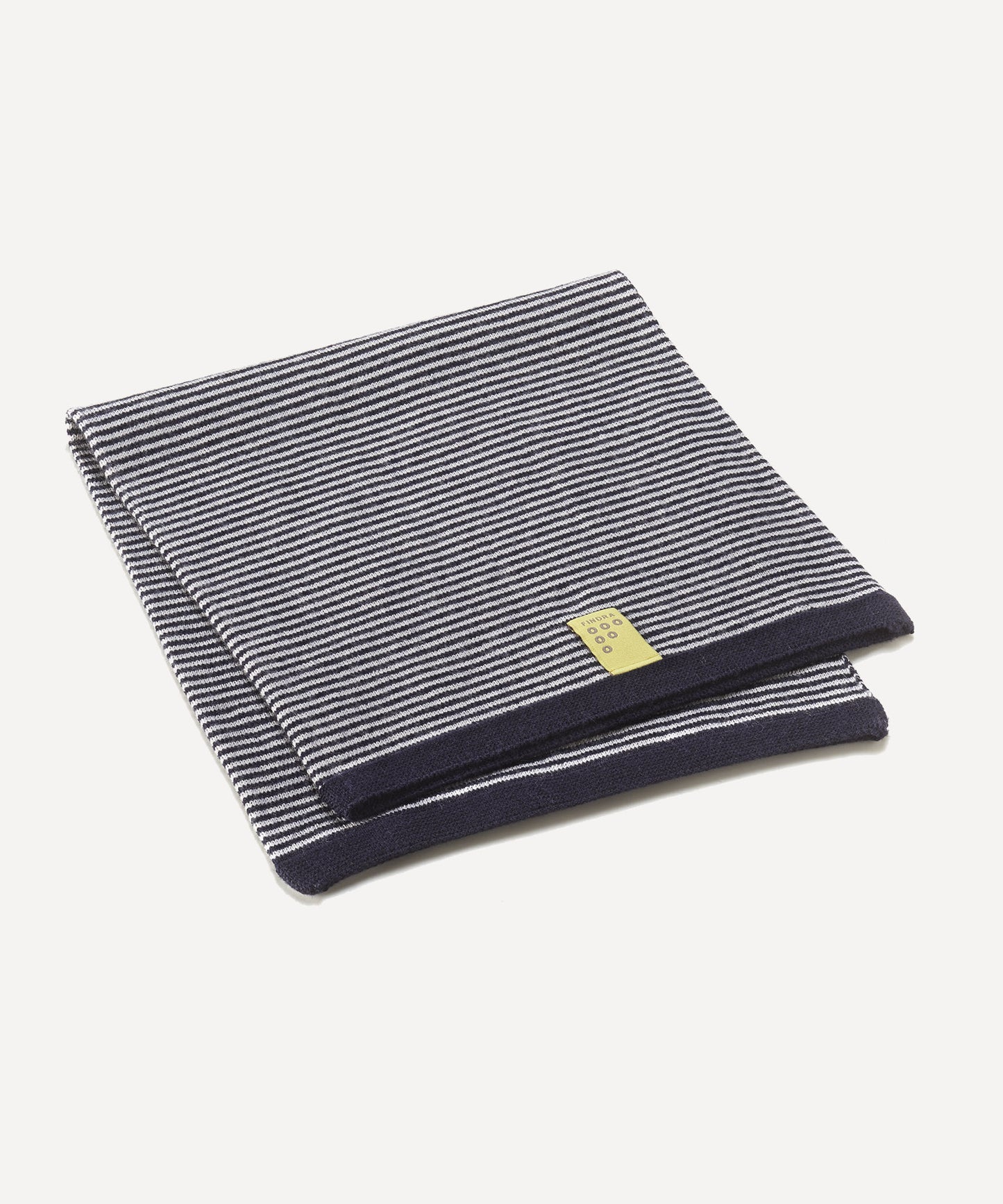 FINDRA Betty Merino Stripe Neck Warmer Dark Navy Oatmeal Folded