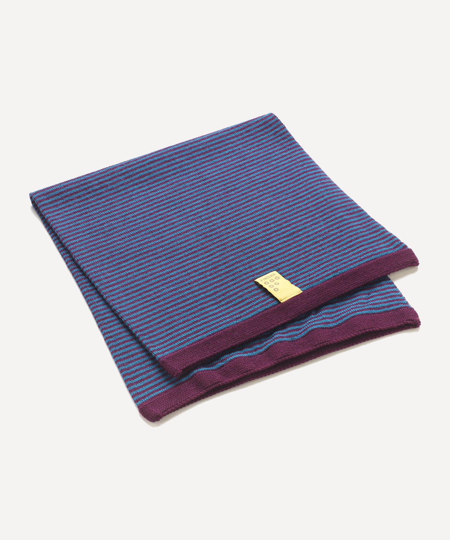 FINDRA Betty Merino Stripe Neck Warmer Eggplant Teal Folded