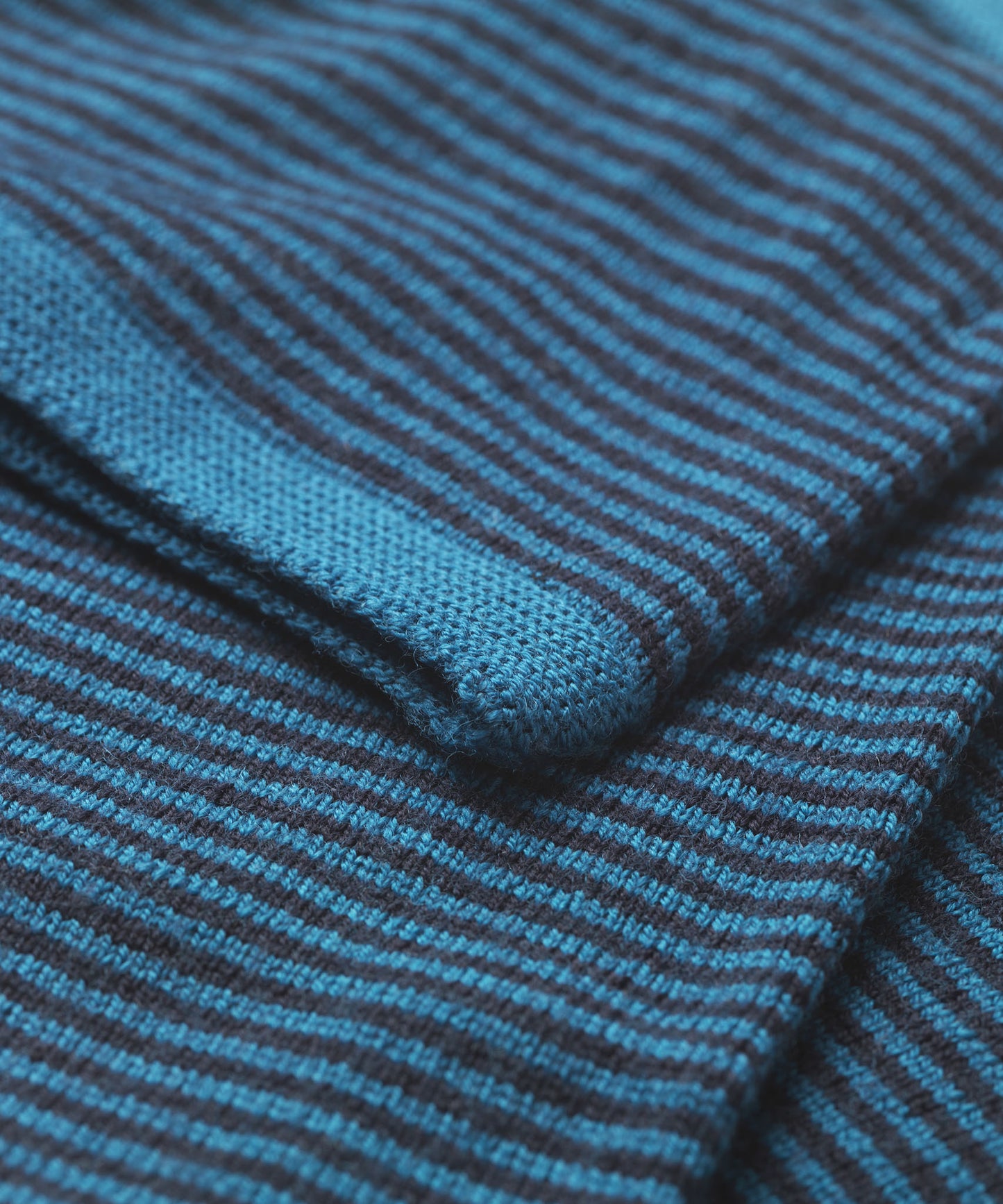 FINDRA Betty Merino Stripe Neck Warmer Teal Dark Navy