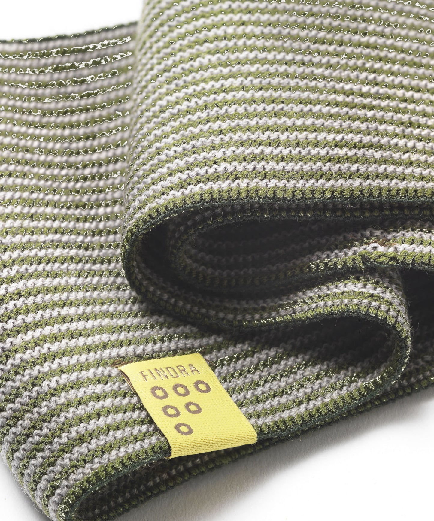 FINDRA Dark Navy Betty Head Band Stripe Moss Green Charcoal Detail