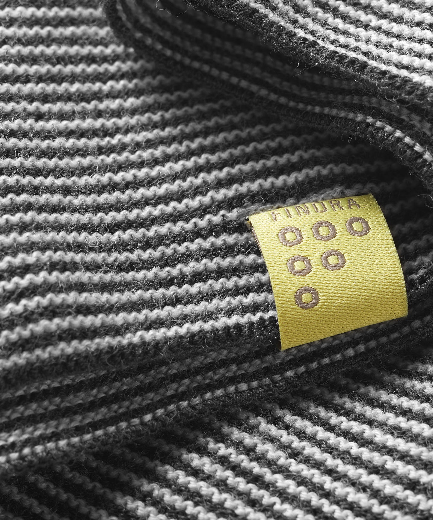 FINDRA Betty Head Band Stripe Charcoal Oatmeal Label