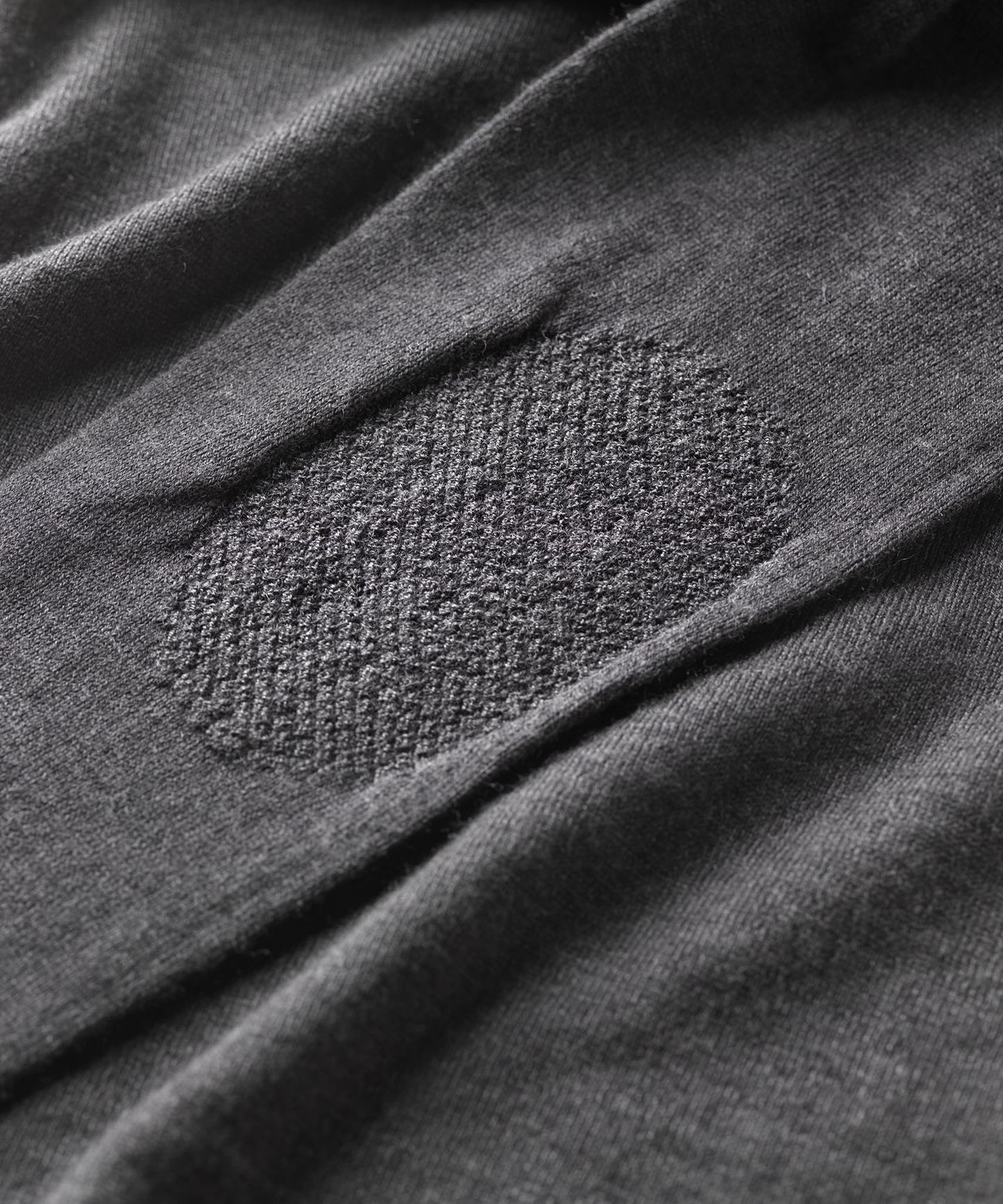 FINDRA Innis Merino Dress Charcoal Elbow