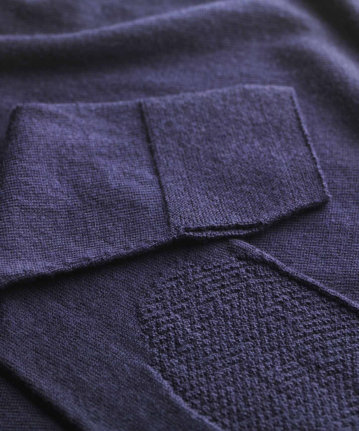 FINDRA Innis Merino Dress Dark Navy Elbow Detail