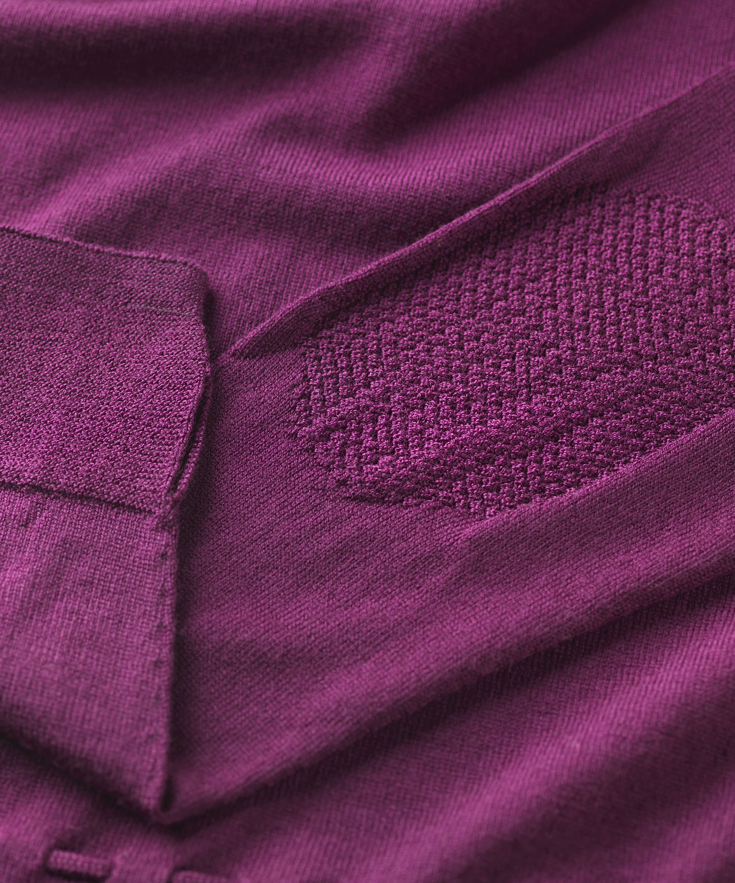 FINDRA Innis Merino Dress Eggplant Elbow Detail