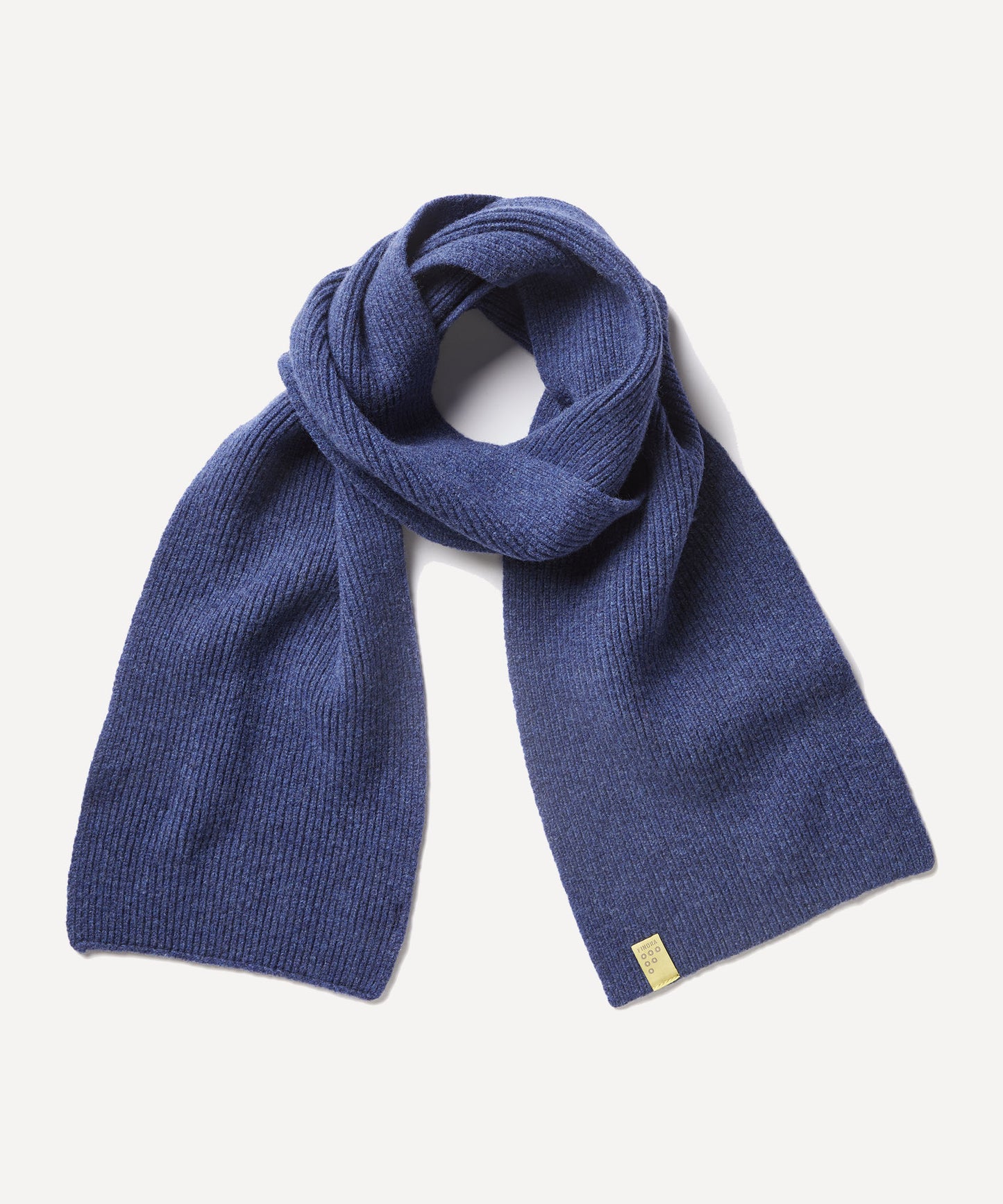 FINDRA Tweed Lambswool Scarf Denim Blue