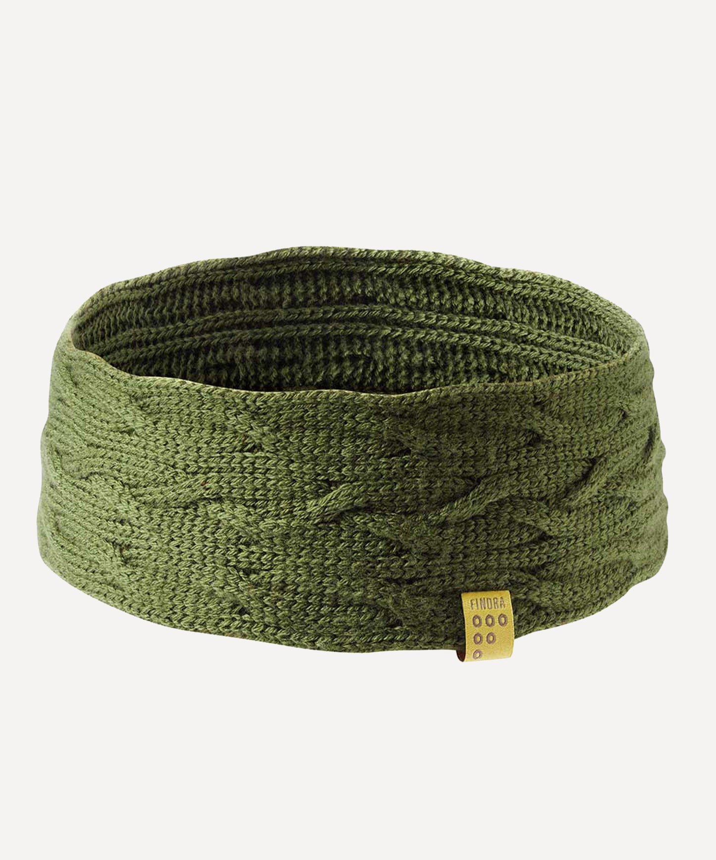 FINDRA Cable Knit Headband Moss Green