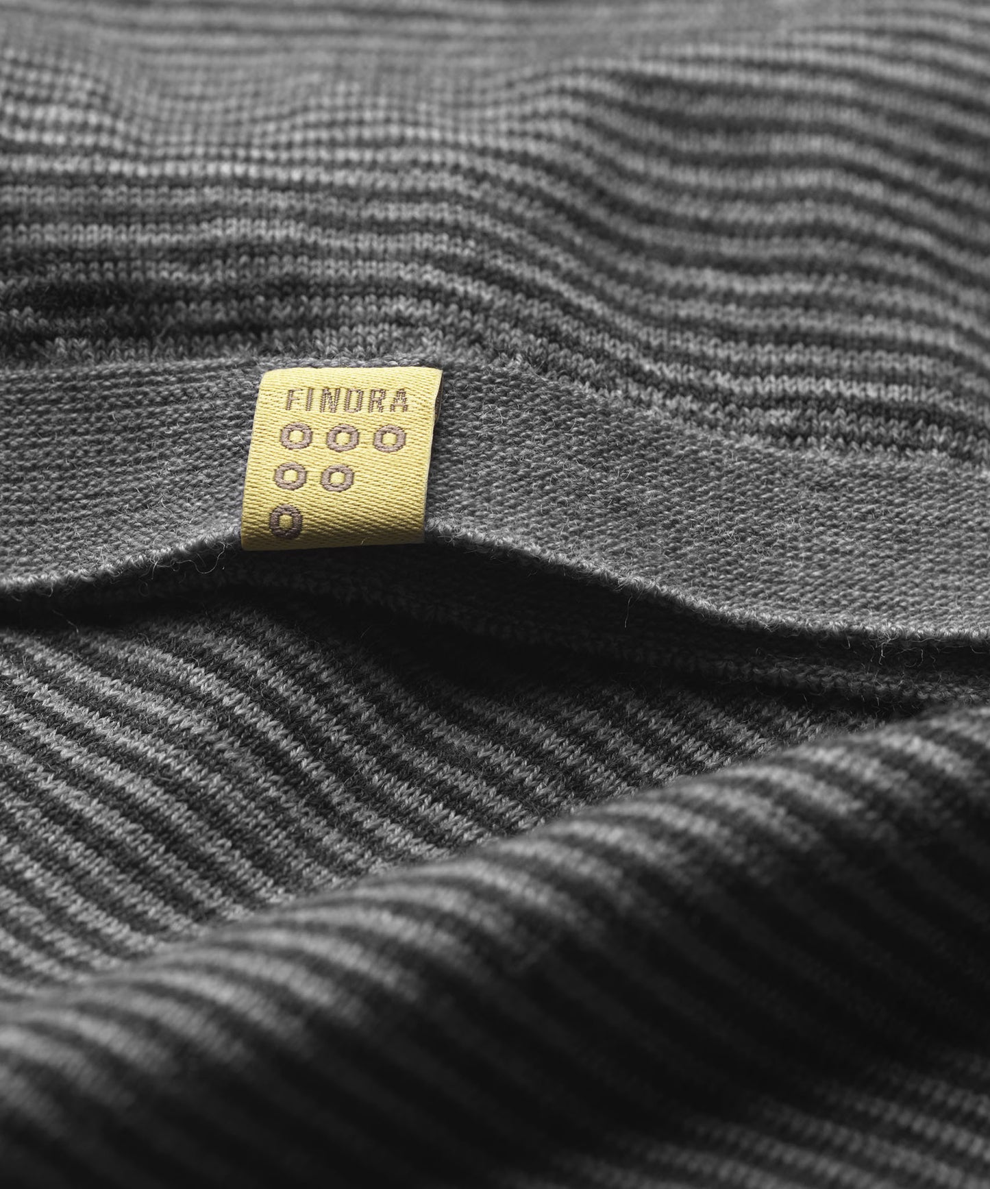 FINDRA Leithen Mens Merino Striped Base Layer Slate Grey Charcoal