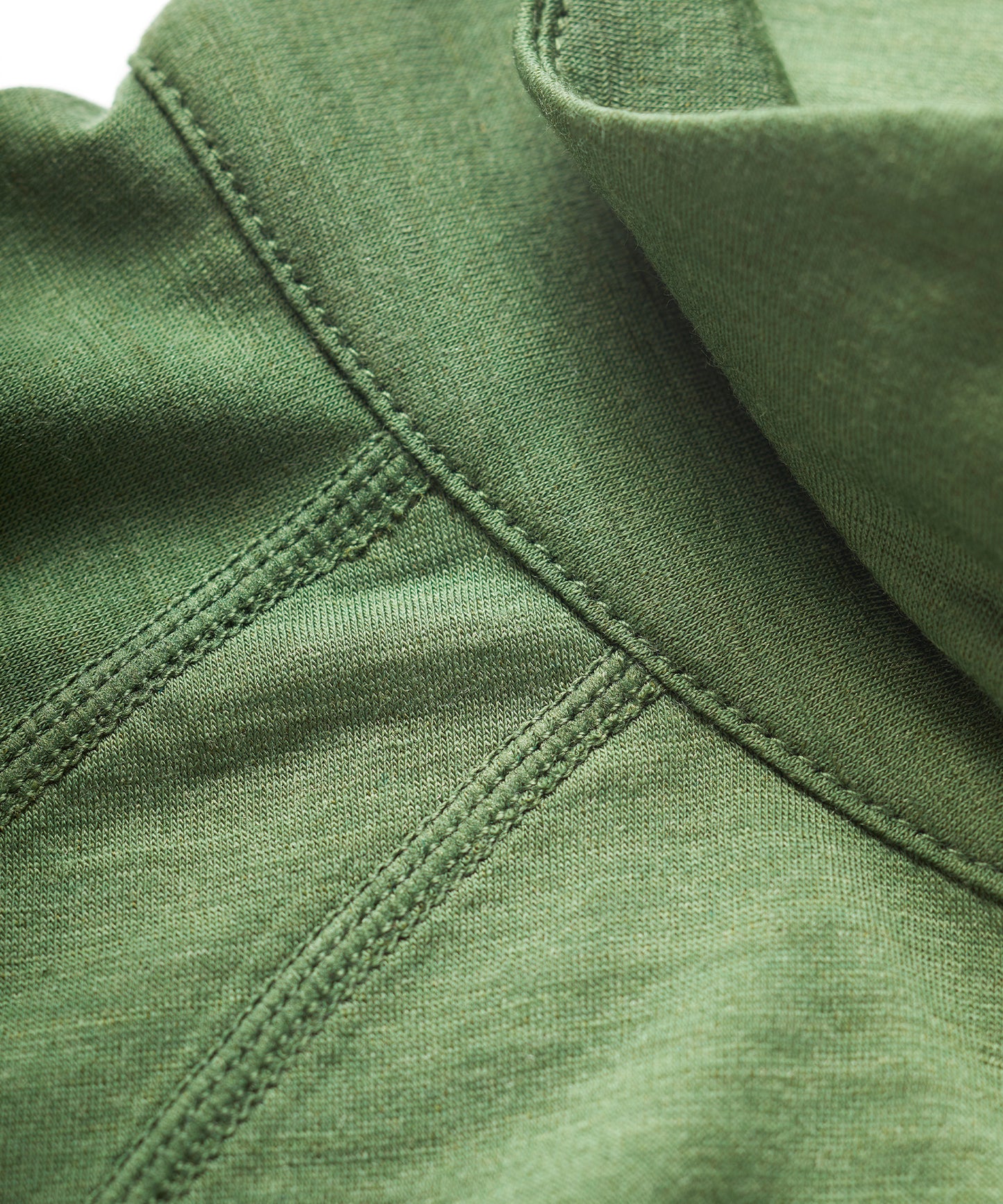 FINDRA Iona Merino Zip Neck Top Bronze Green Seam