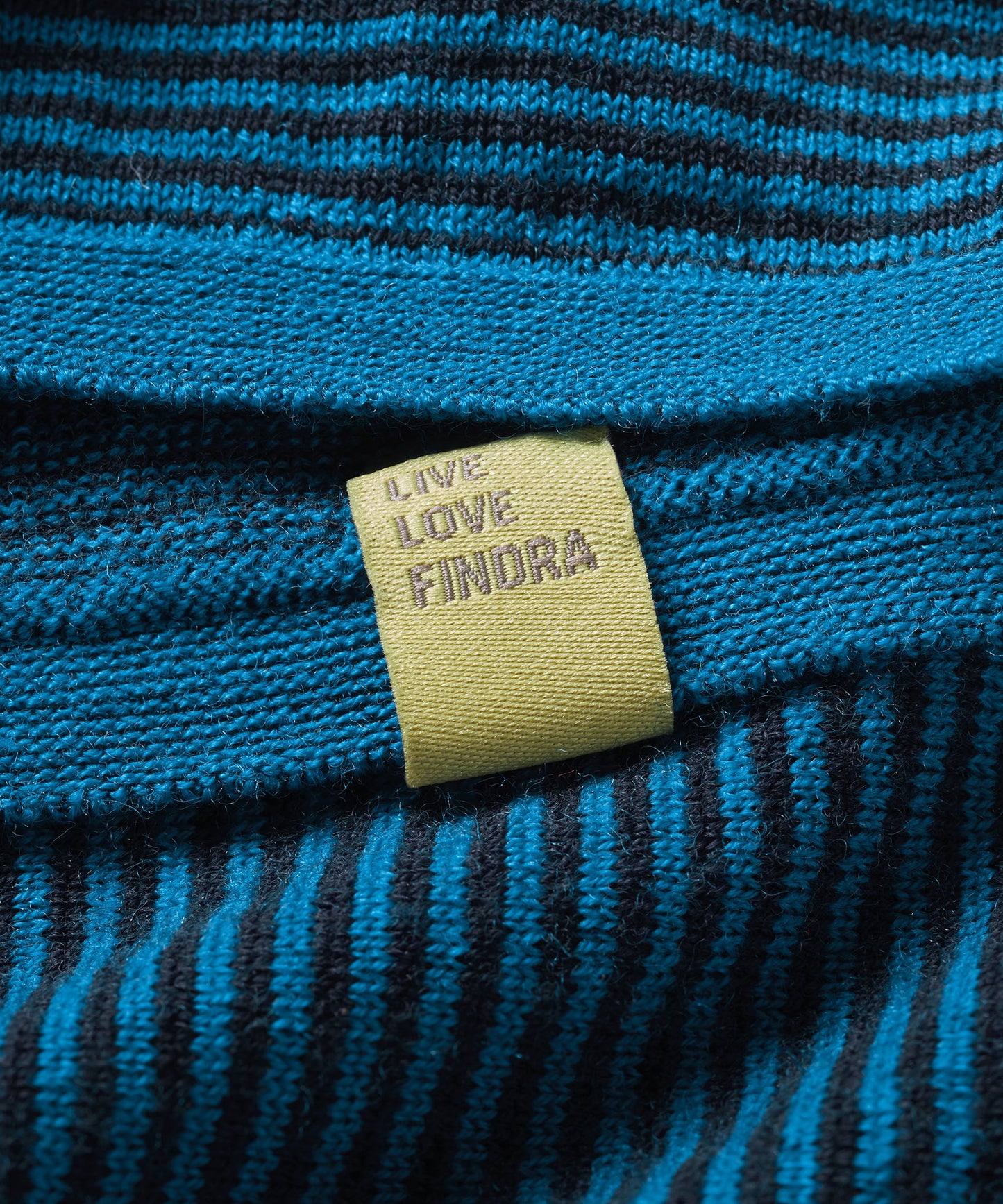 FINDRA Fern Fine Stripe Merino Ladies Top Dark Navy / Teal
