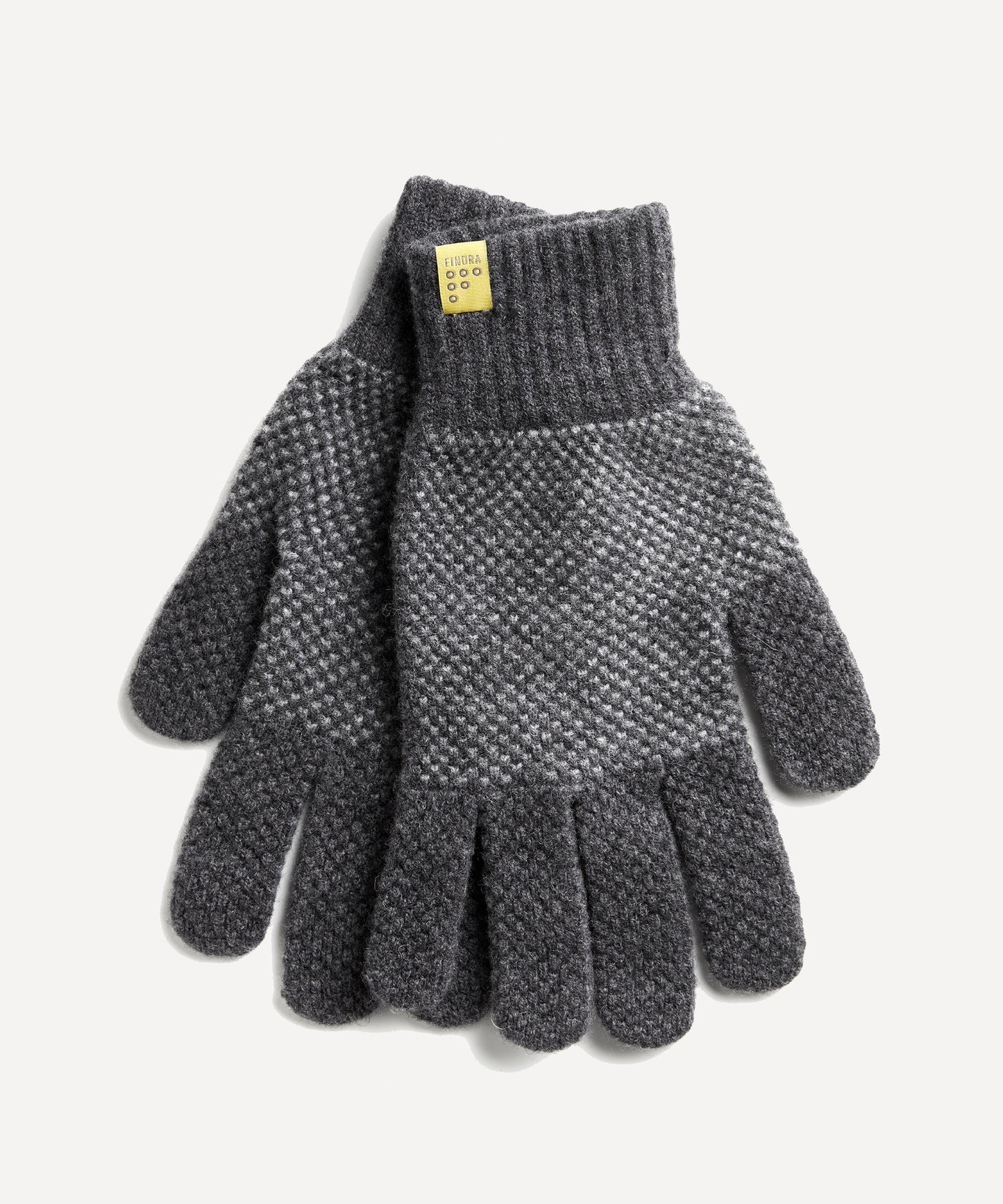 FINDRA Tait Mens Lambswool Gloves Metallic Mid Grey