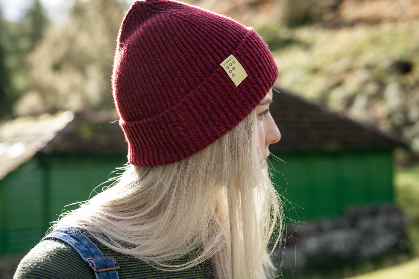 Man wearing a FINDRA Lambswool Beanie