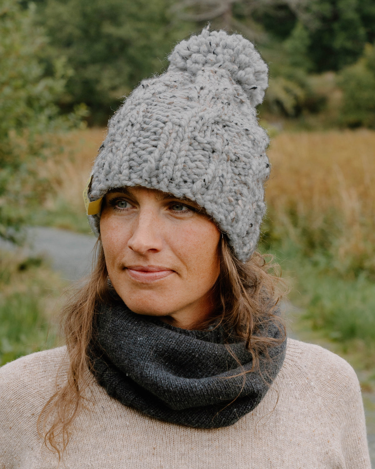 Merino Blend Cable Bobble Hat
