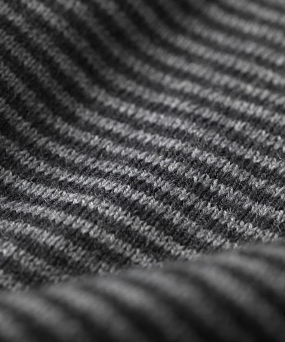 FINDRA Betty Merino Stripe Neck Warmer Charcoal Grey Marl Detail