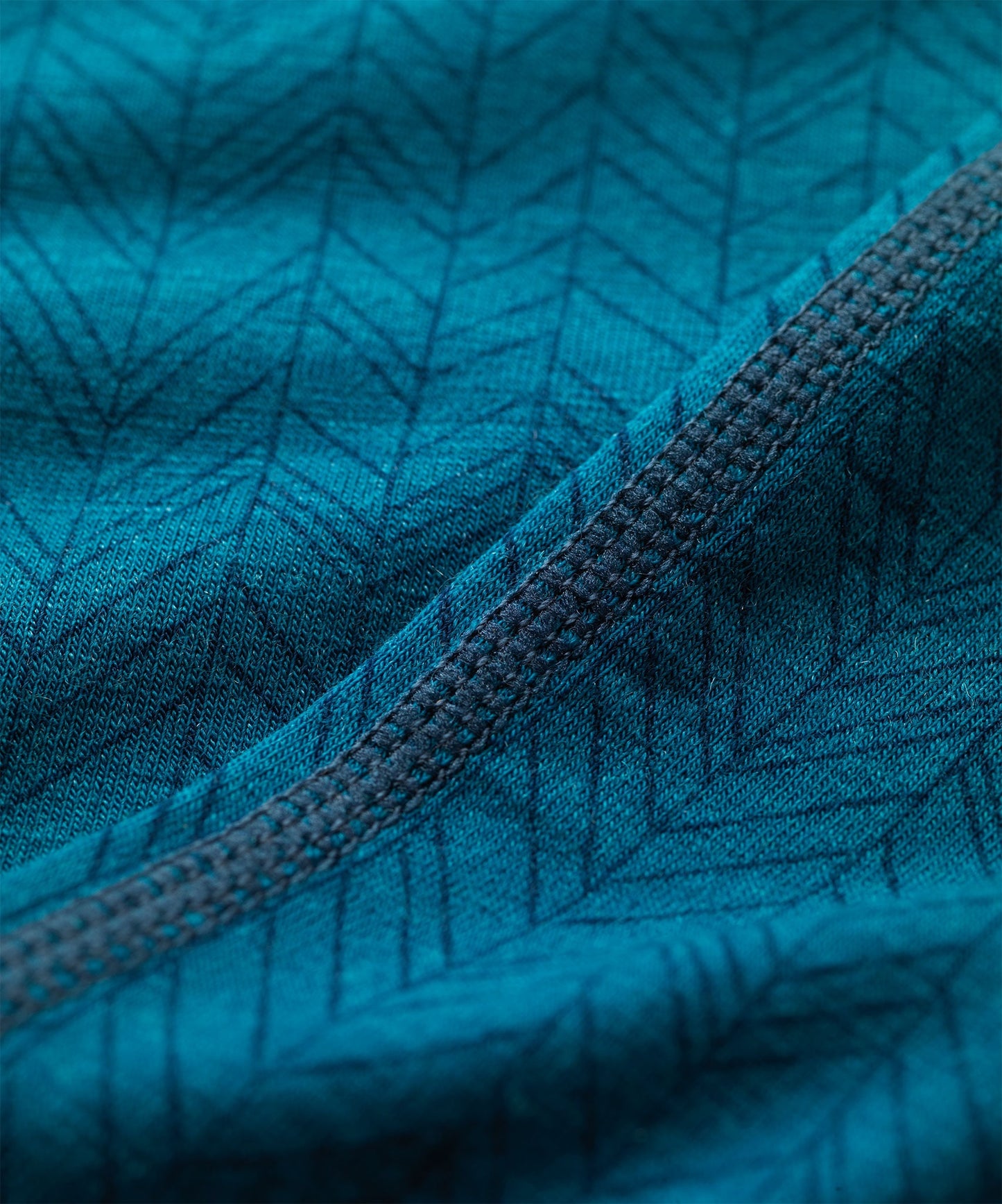 FINDRA Alys Merino-Lite Printed Vest Top Loch Blue Pattern