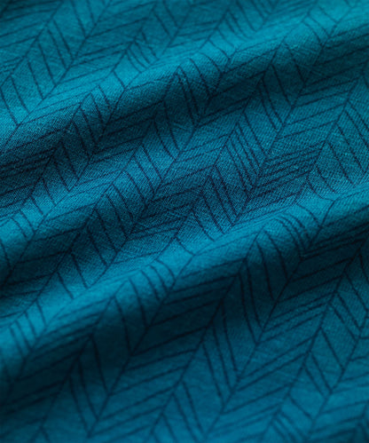 FINDRA Alys Merino-Lite Printed Vest Top Loch Blue Detail