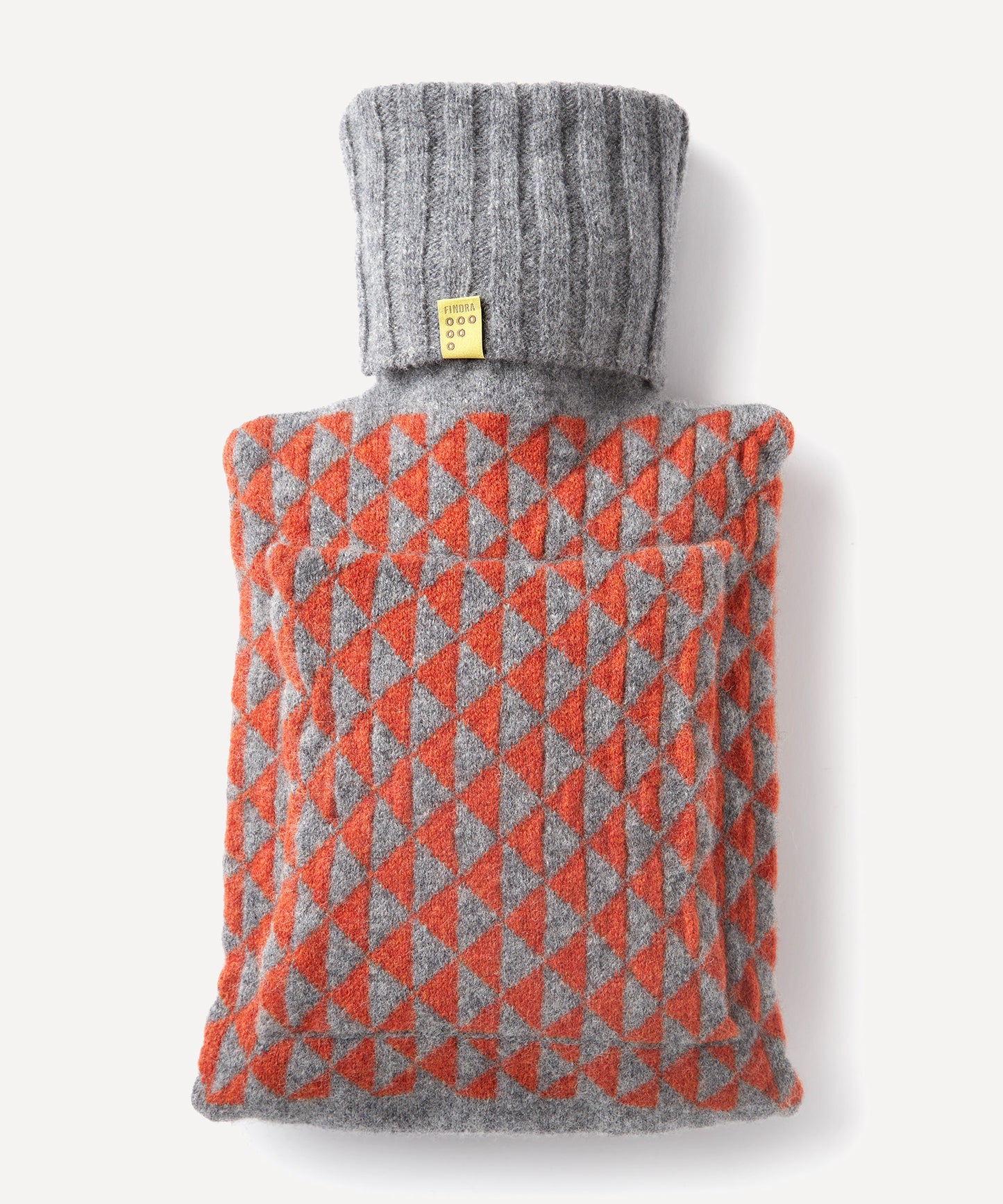 FINDRA Coorie Hot Water Bottle Cover Grey Marl/Burnt Orange