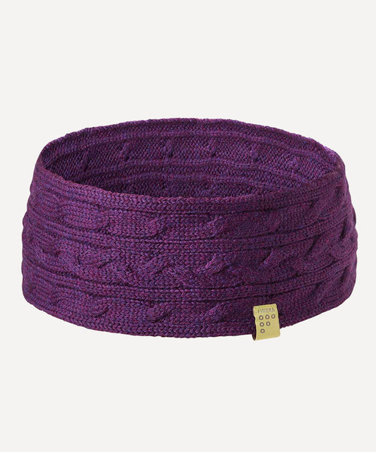 FINDRA Betty Cable Knit Headband Eggplant