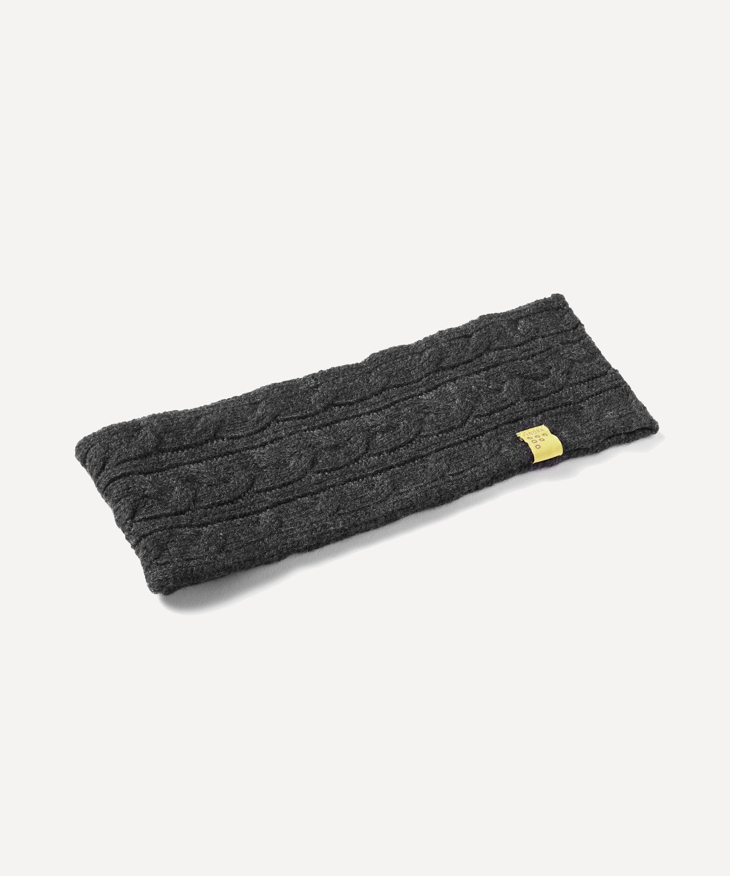 FINDRA Betty Cable Knit Headband Charcoal Flat