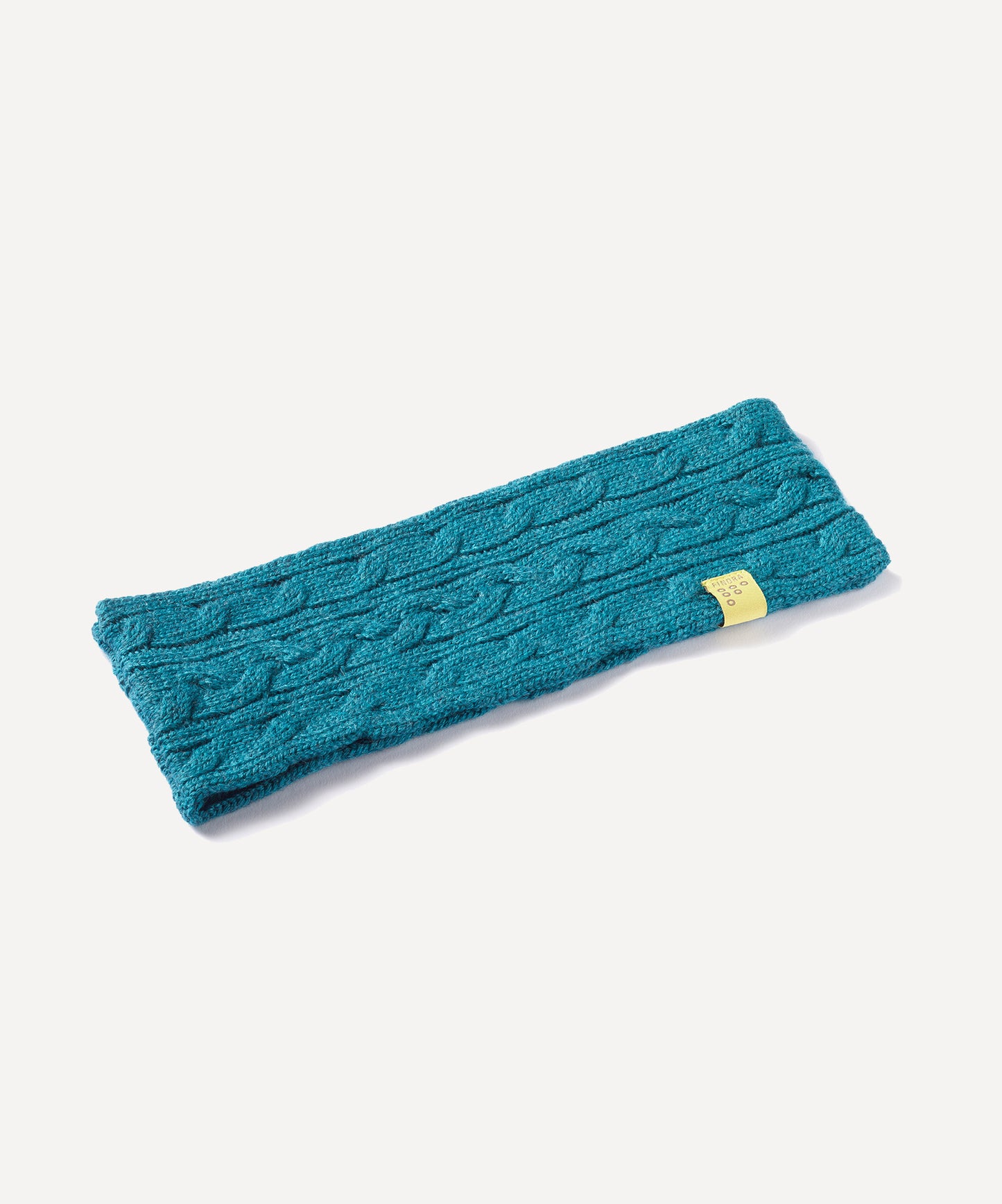 FINDRA Betty Cable Knit Headband Peacock Flat