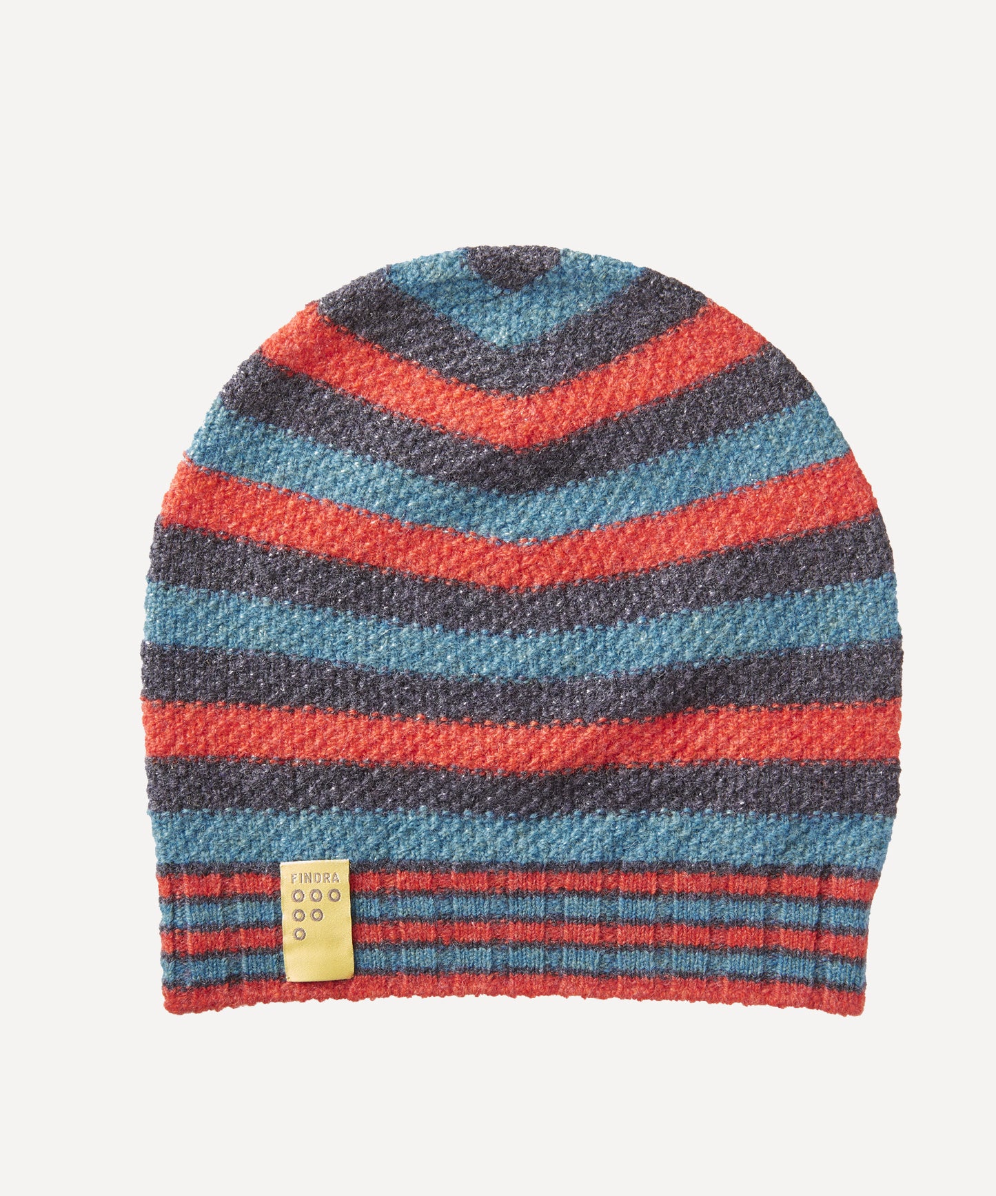 FINDRA Betty Stripe Lambswool Beanie Inferno