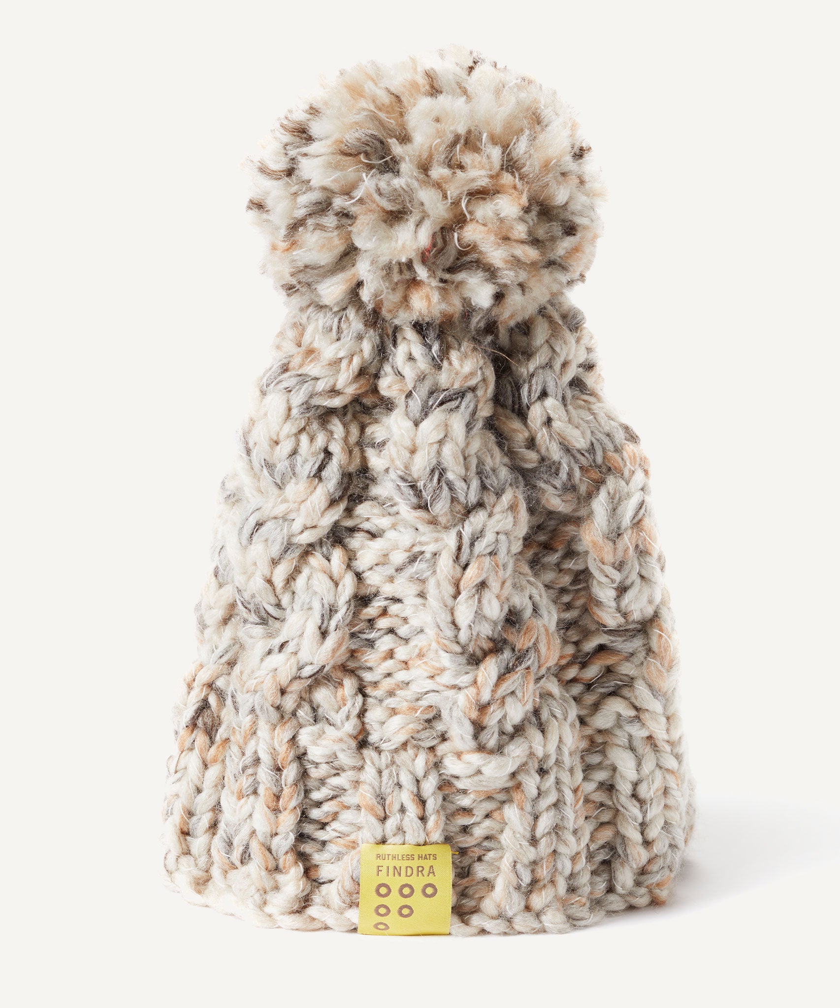 FINDRA Cable Knit Bobble Hat Oatmeal