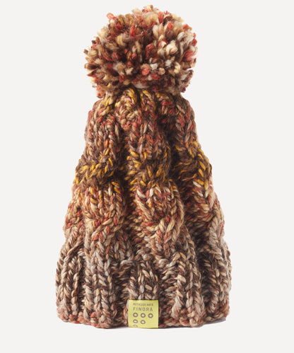 FINDRA Cable Knit Bobble Hat Autumn