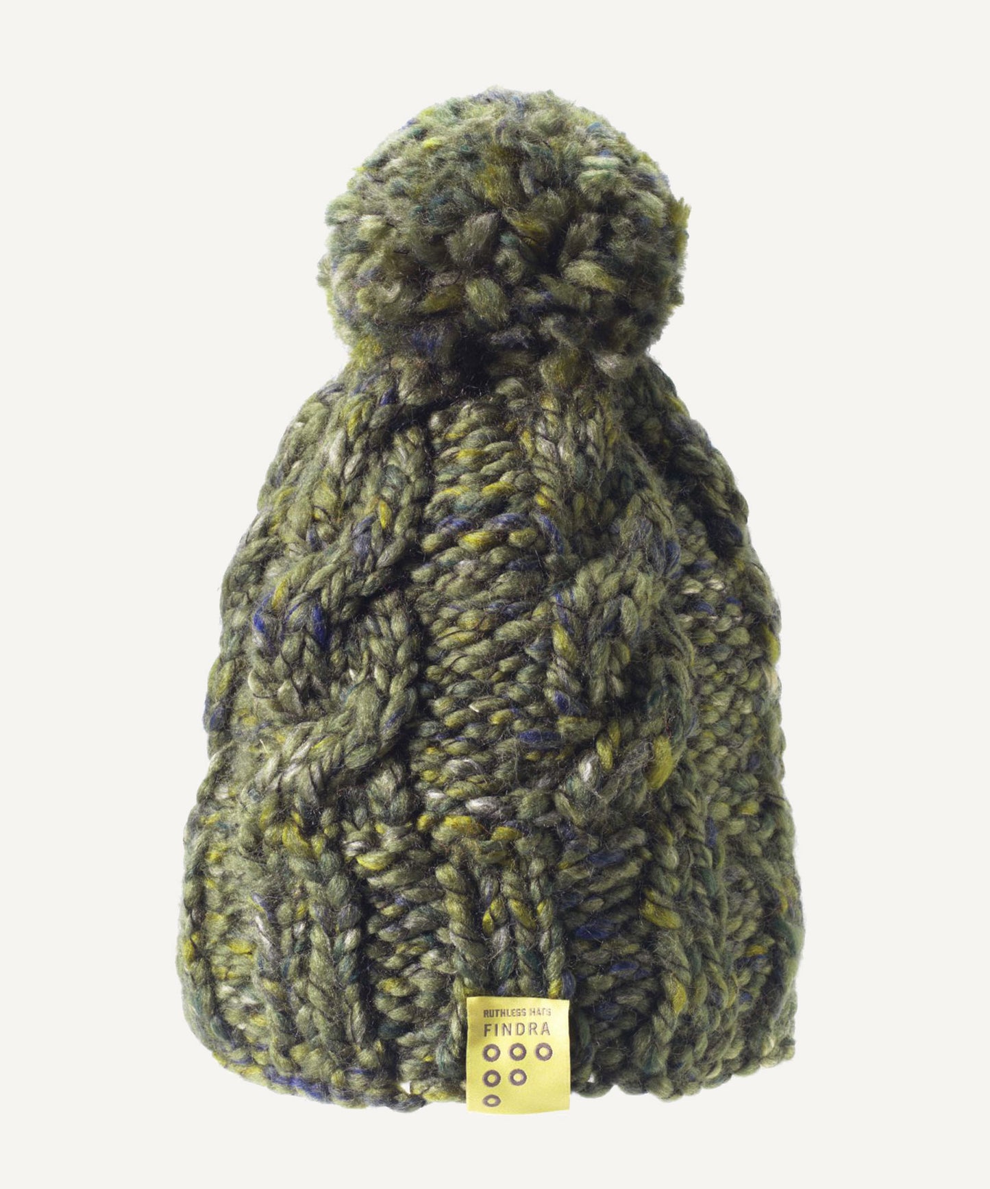 FINDRA Cable Knit Bobble Hat Bracken