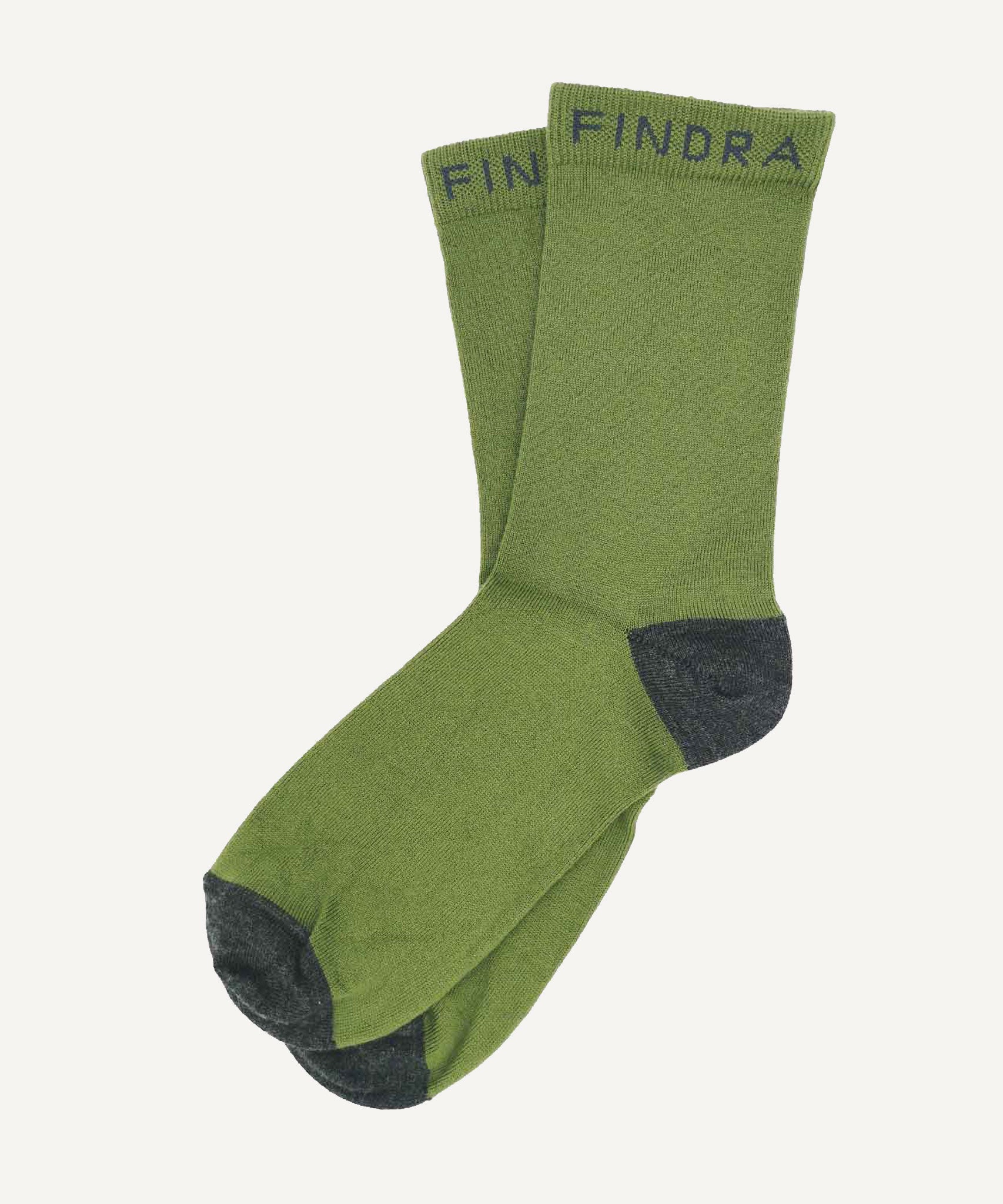 FINDRA Merino Colour Block Socks Moss Green