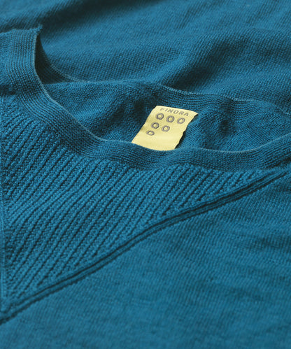 FINDRA Route Ladies Merino T Shirt Teal Neck Detail