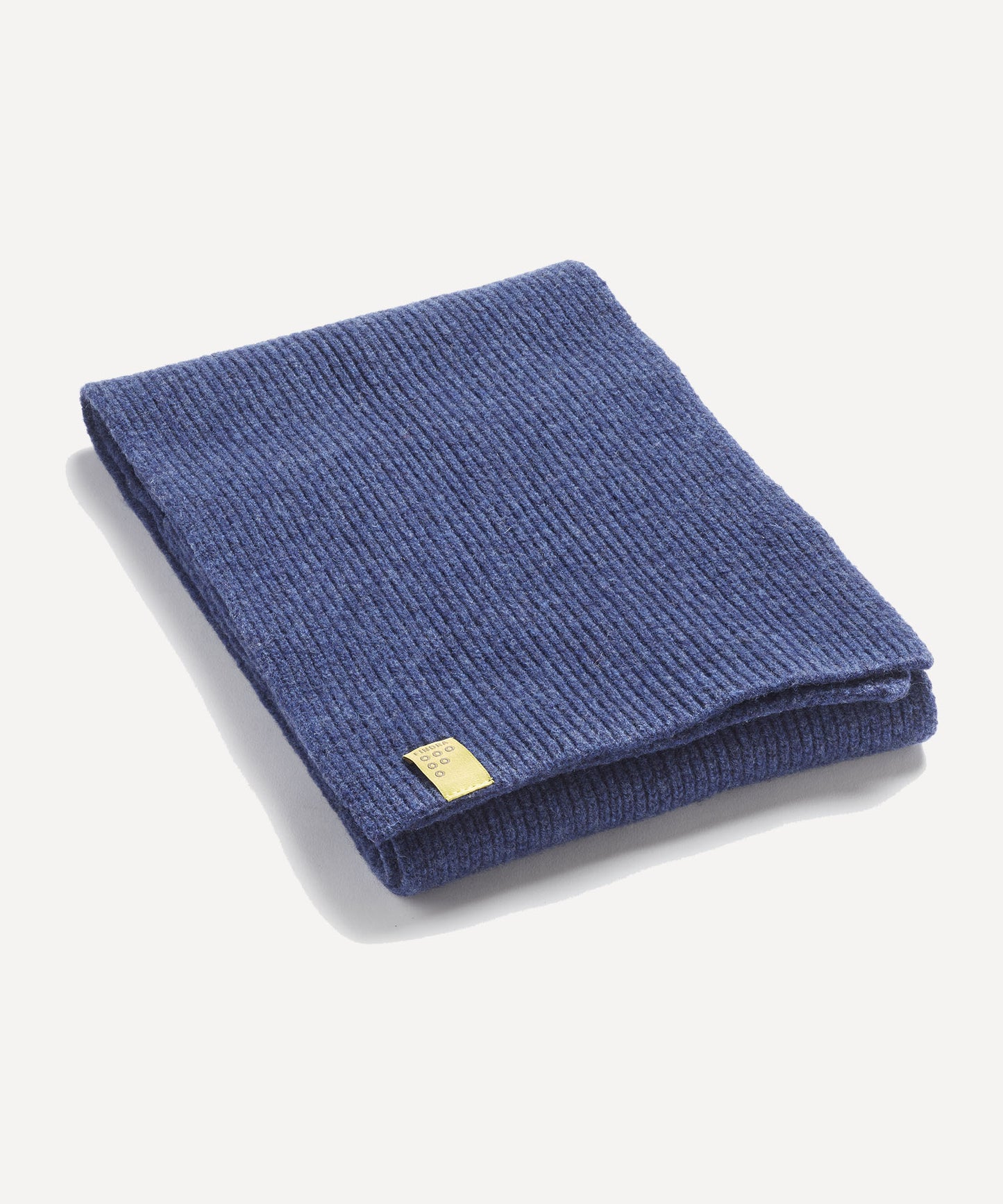 FINDRA Tweed Lambswool Scarf Denim Blue Folded