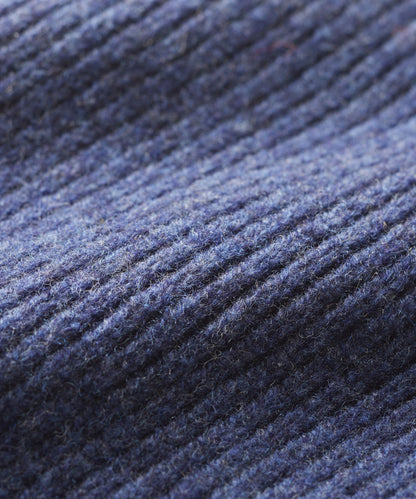 FINDRA Tweed Lambswool Scarf Denim Blue Detail