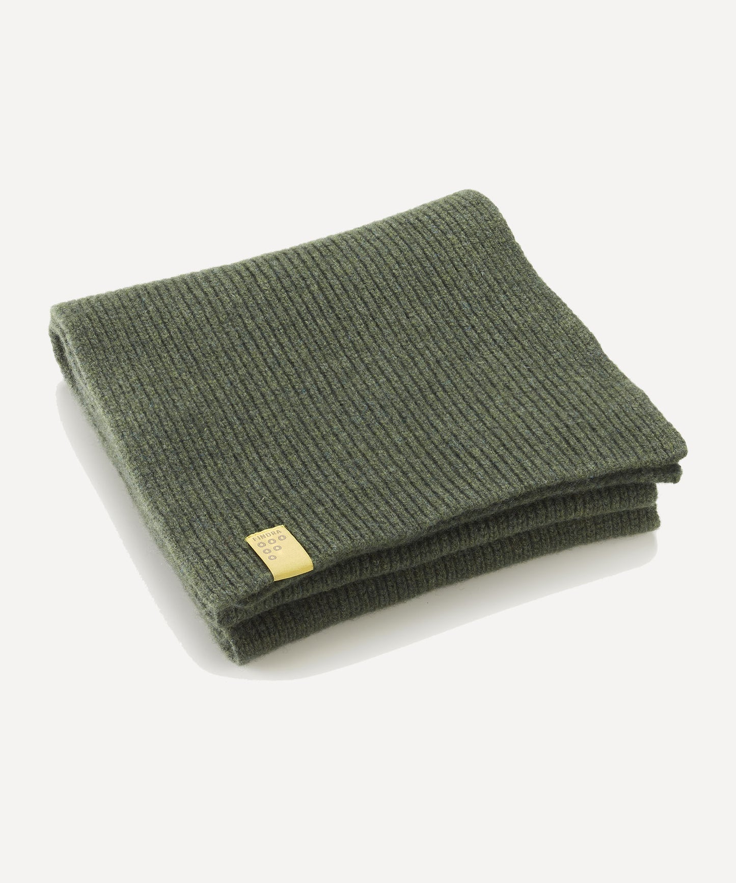 FINDRA Tweed Lambswool Scarf Rosemary Folded