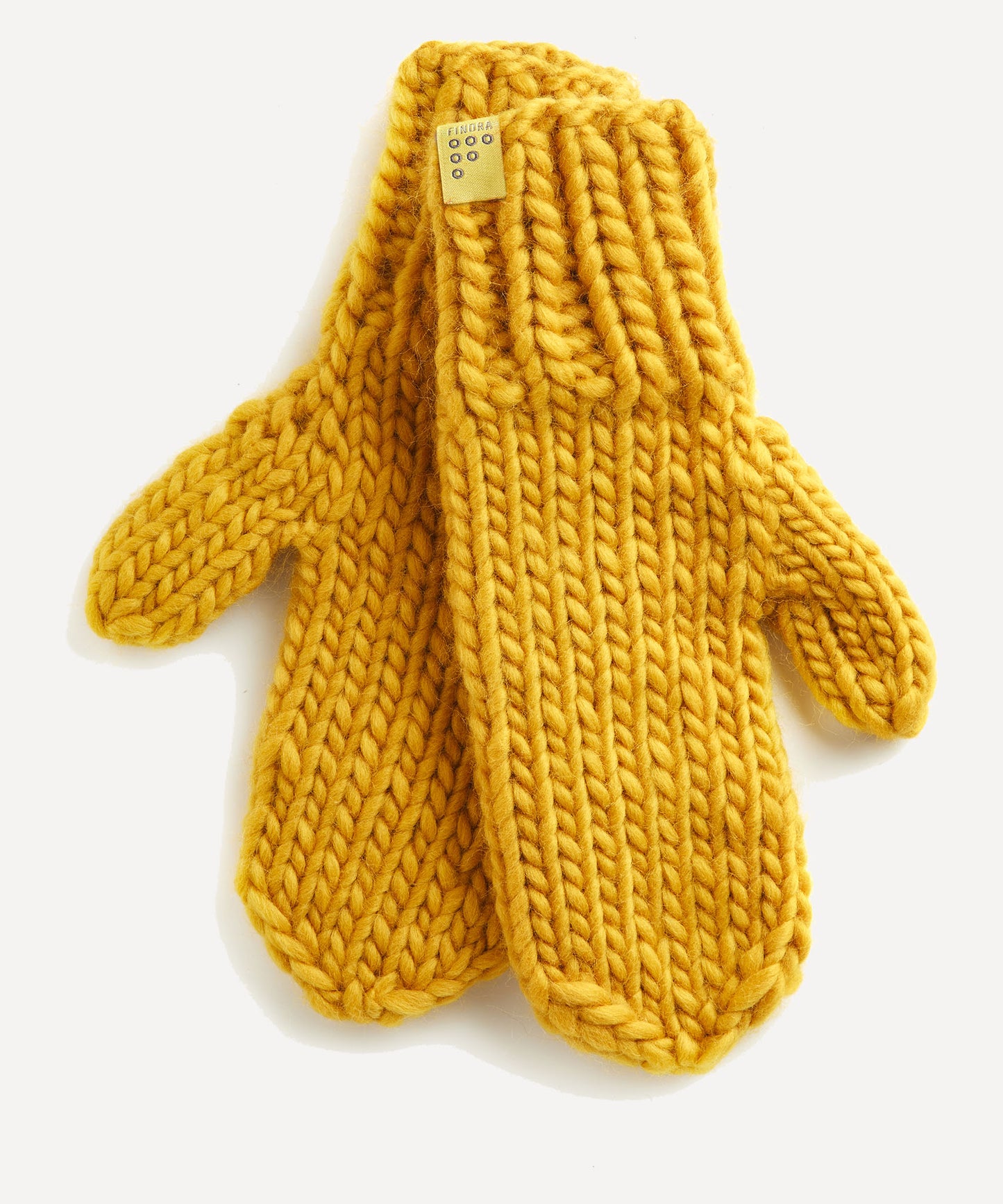 FINDRA Pawkies Hand Knitted Merino Mittens Mustard