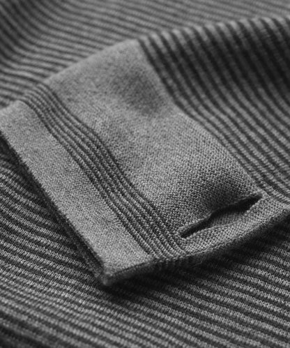 FINDRA Leithen Mens Merino Striped Base Layer Slate Grey Charcoal