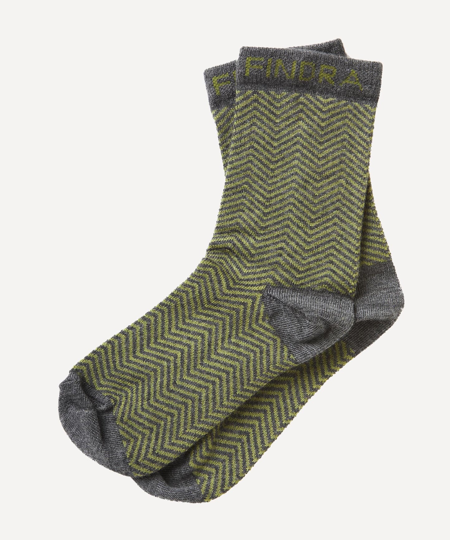 FINDRA Skye Herringbone Merino Socks Moss Green