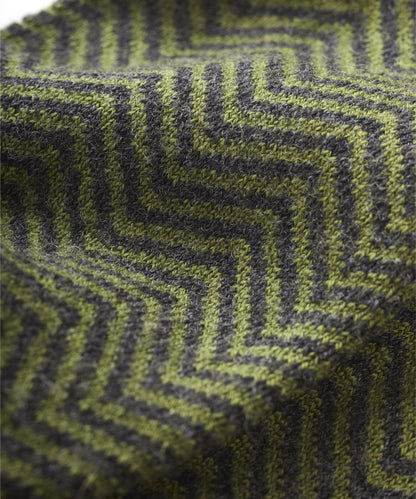 FINDRA Skye Herringbone Merino Socks Moss Green Detail