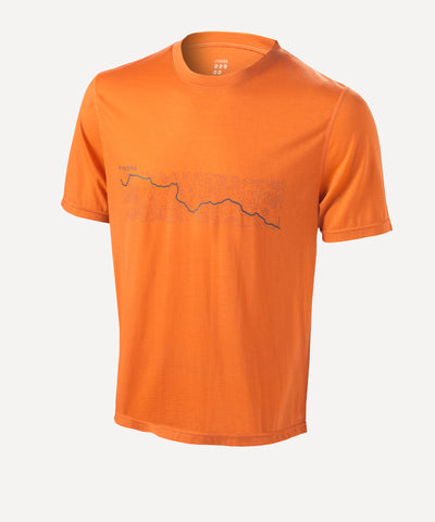 FINDRA Tweed Mens Merino T Shirt Orange