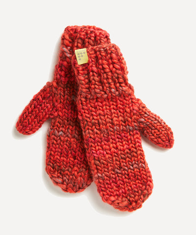 Pawkies Hand Knitted Mittens Inferno